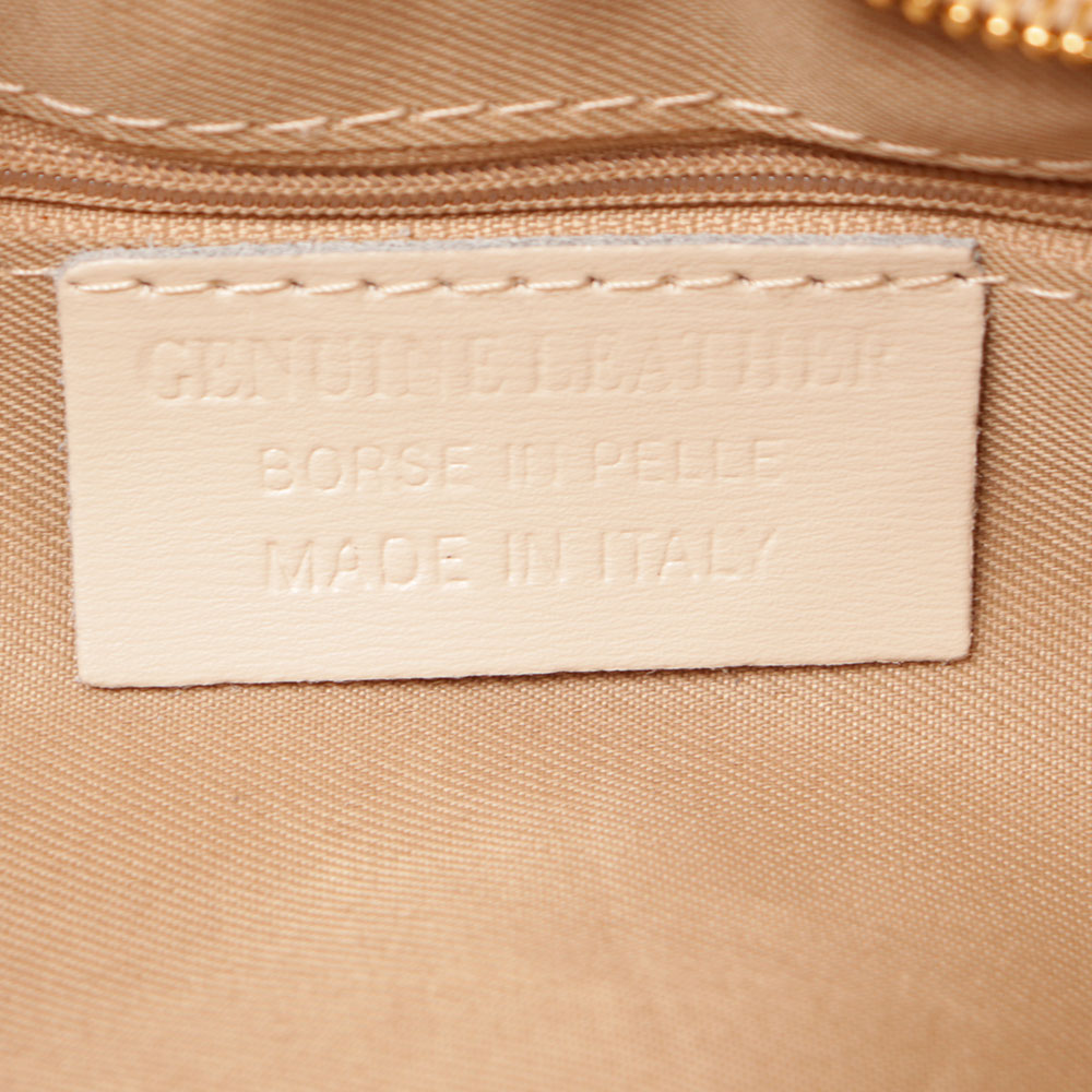 Borsa Hobo a Spalla con Catena VIAVERDI in Pelle Beige Made in Italy linea Monteriggioni