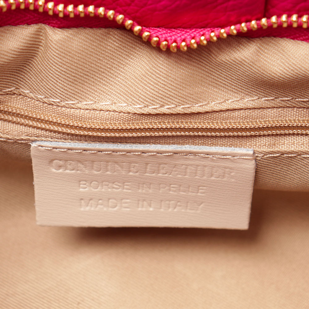 Borsa Hobo a Spalla con Catena VIAVERDI in Pelle Fucsia Made in Italy linea Monteriggioni