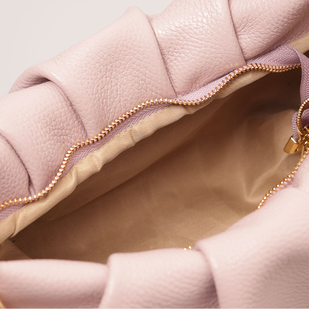 Borsa Hobo a Spalla con Catena VIAVERDI in Pelle Lilla Made in Italy linea Monteriggioni