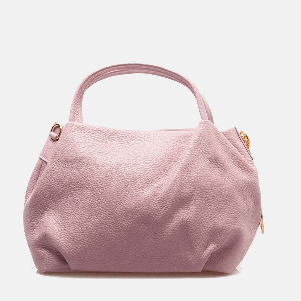 Borsa a Mano con Tracolla VIAVERDI in Pelle Lilla Made in Italy linea Castiglione