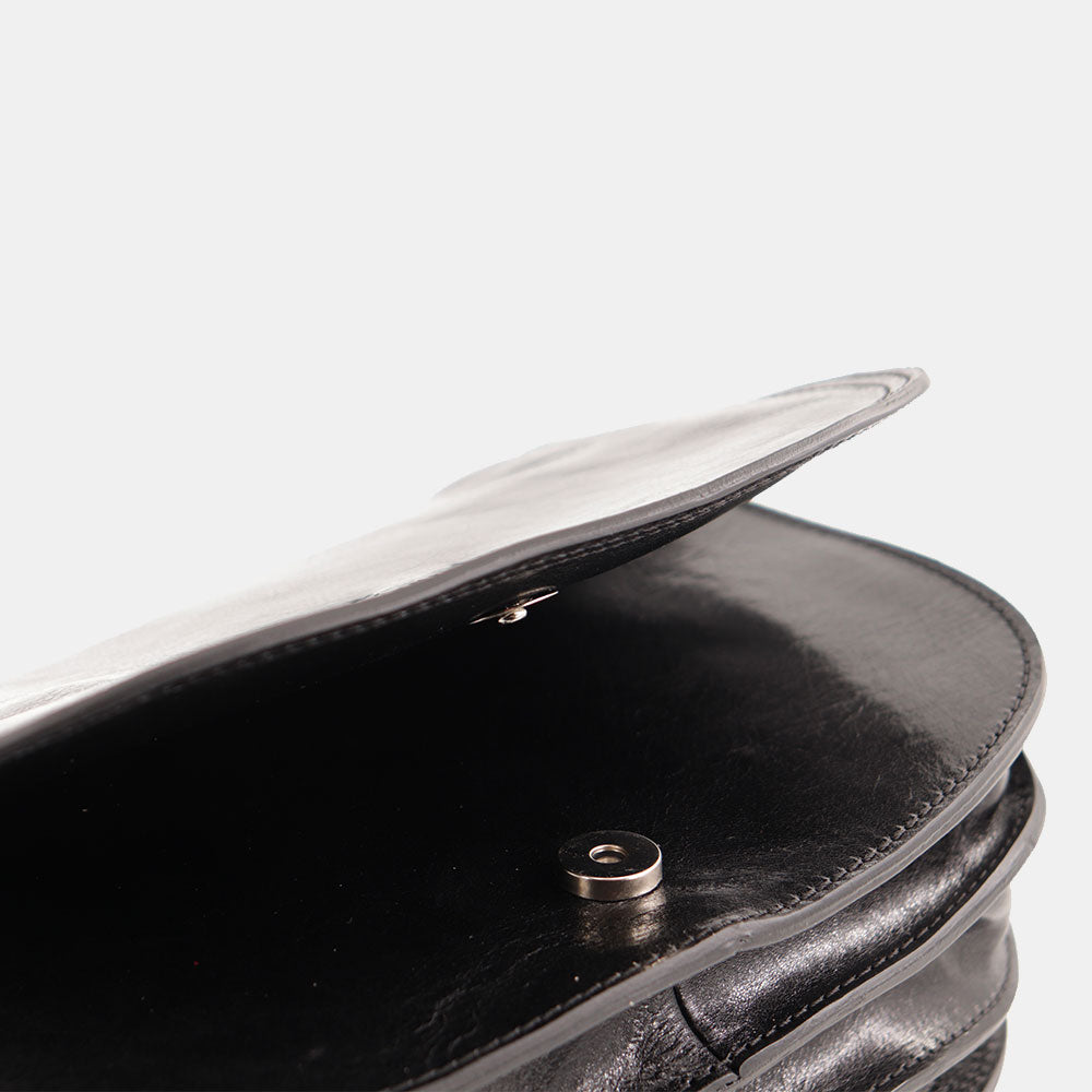 Borsa a Tracolla VIAVERDI in Pelle Nera Made in Italy linea Firenze