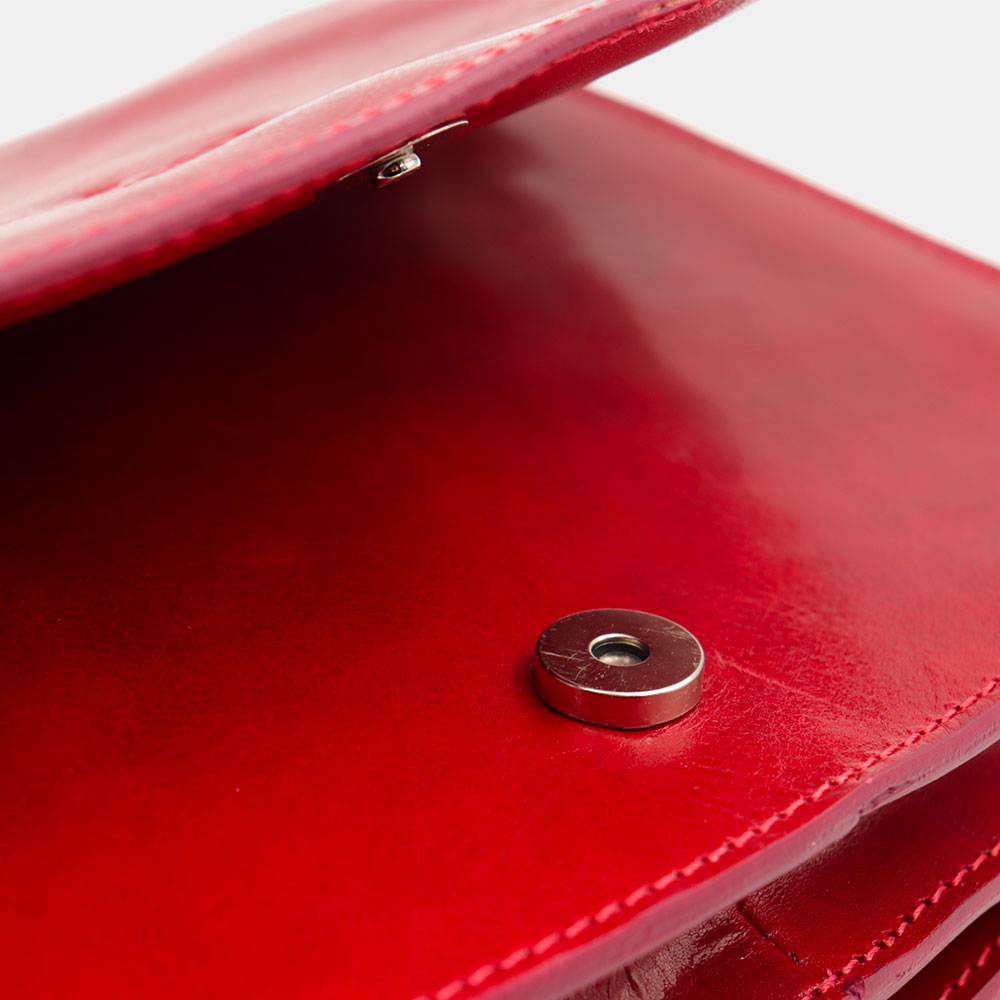 Borsa a Tracolla VIAVERDI in Pelle Rossa Made in Italy linea Firenze