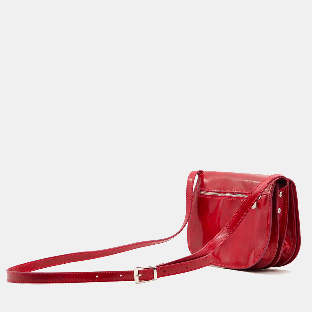 Borsa a Tracolla VIAVERDI in Pelle Rossa Made in Italy linea Firenze
