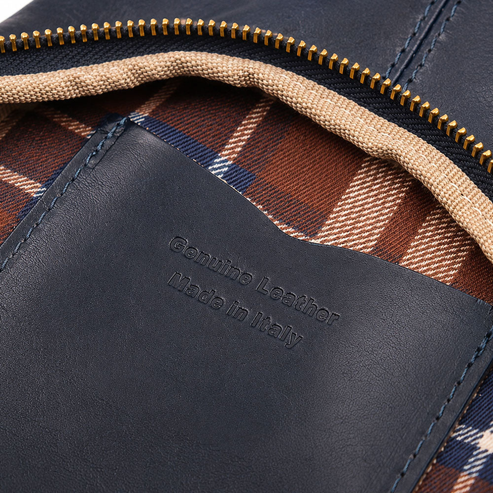 Umhängetasche aus Blauem Leder Made in Italy – Linie Firenze | ViaVerdi
