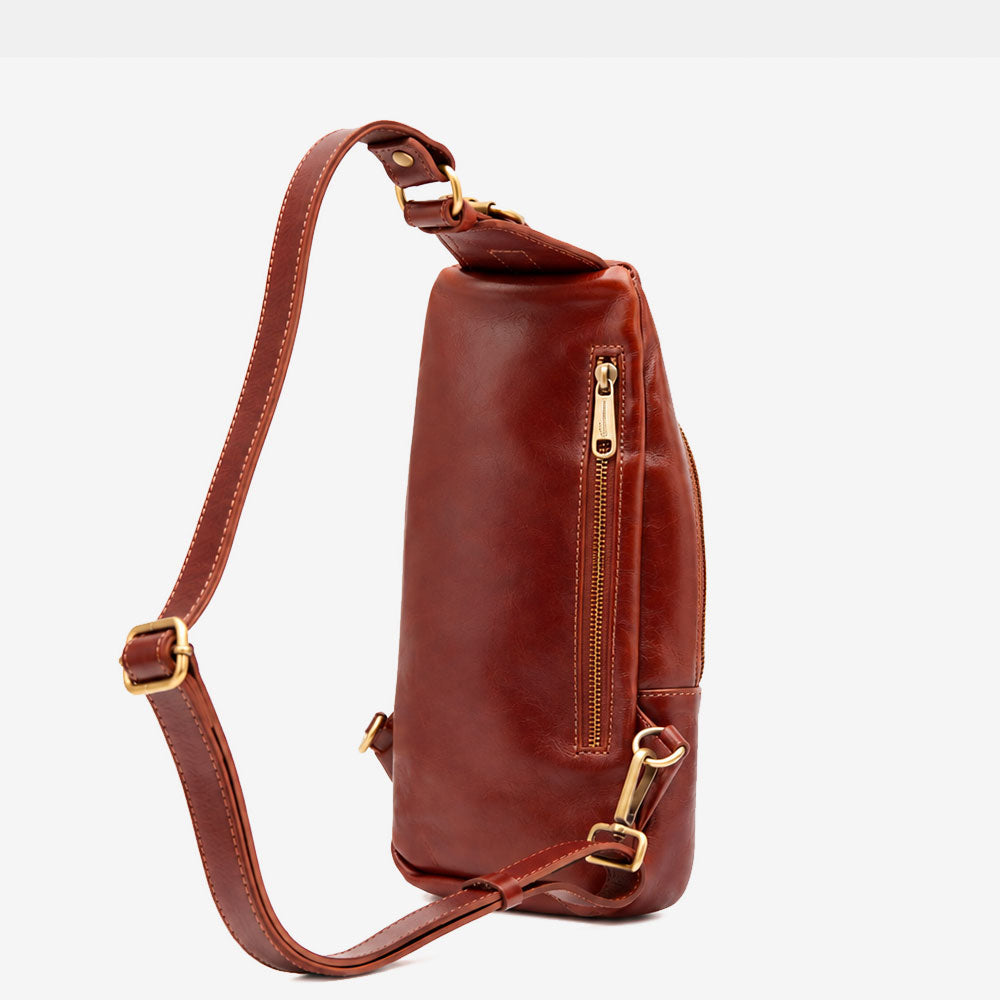 ViaVerdi Umhängetasche aus Braunem Leder Made in Italy – Linie Firenze
