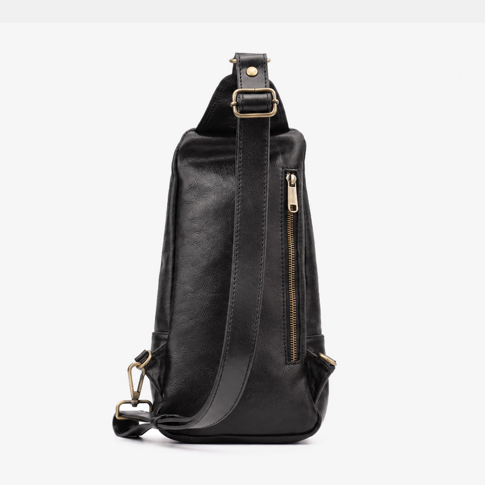 Monospalla in Pelle Nero VIAVERDI Made in Italy linea Firenze