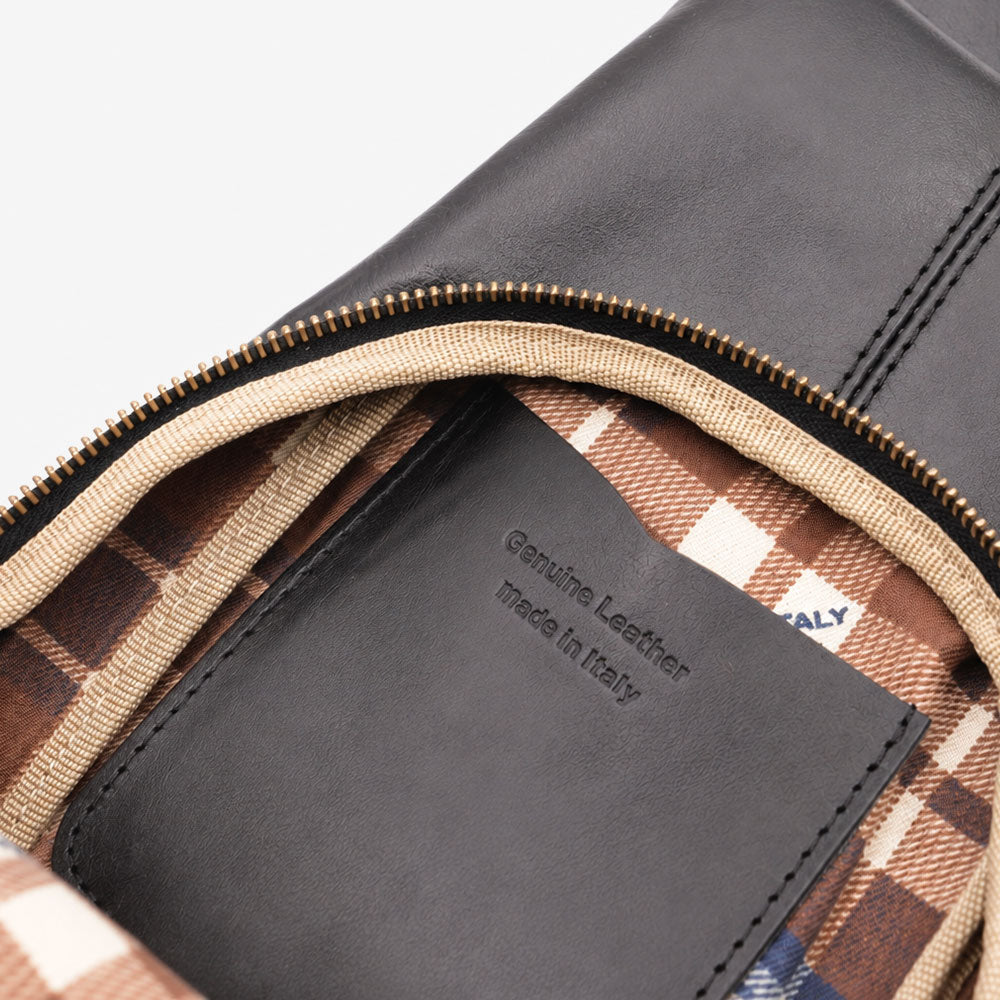Monospalla in Pelle Nero VIAVERDI Made in Italy linea Firenze