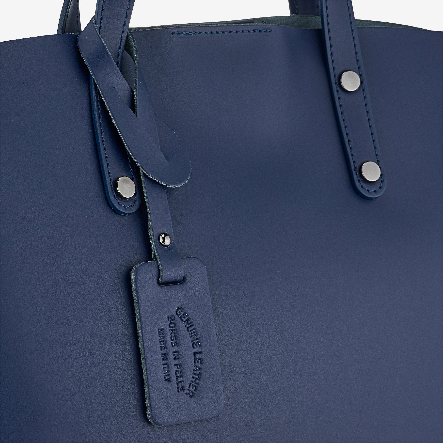 Borsa a Mano in Pelle Blu VIAVERDI Made in Italy