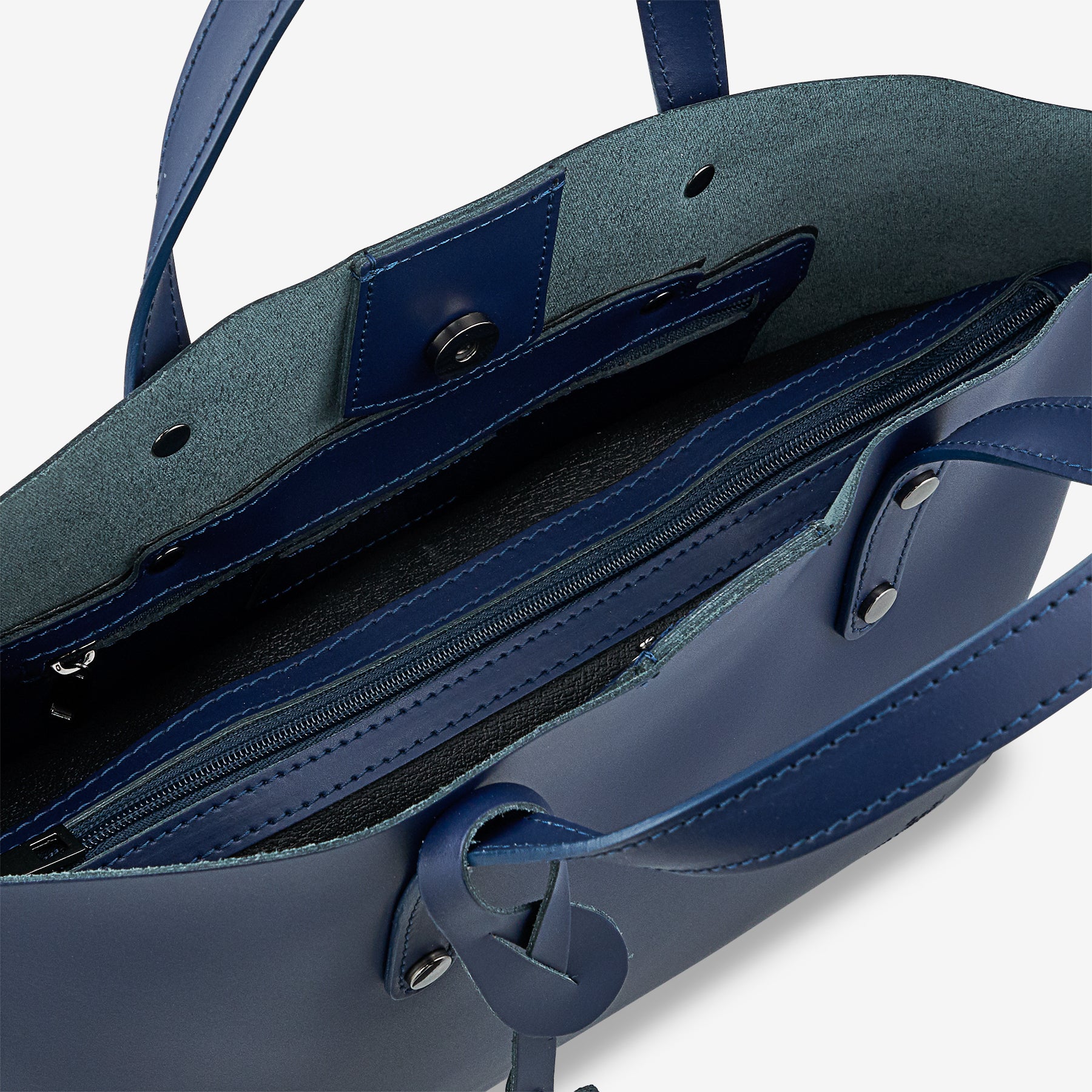 Borsa a Mano in Pelle Blu VIAVERDI Made in Italy