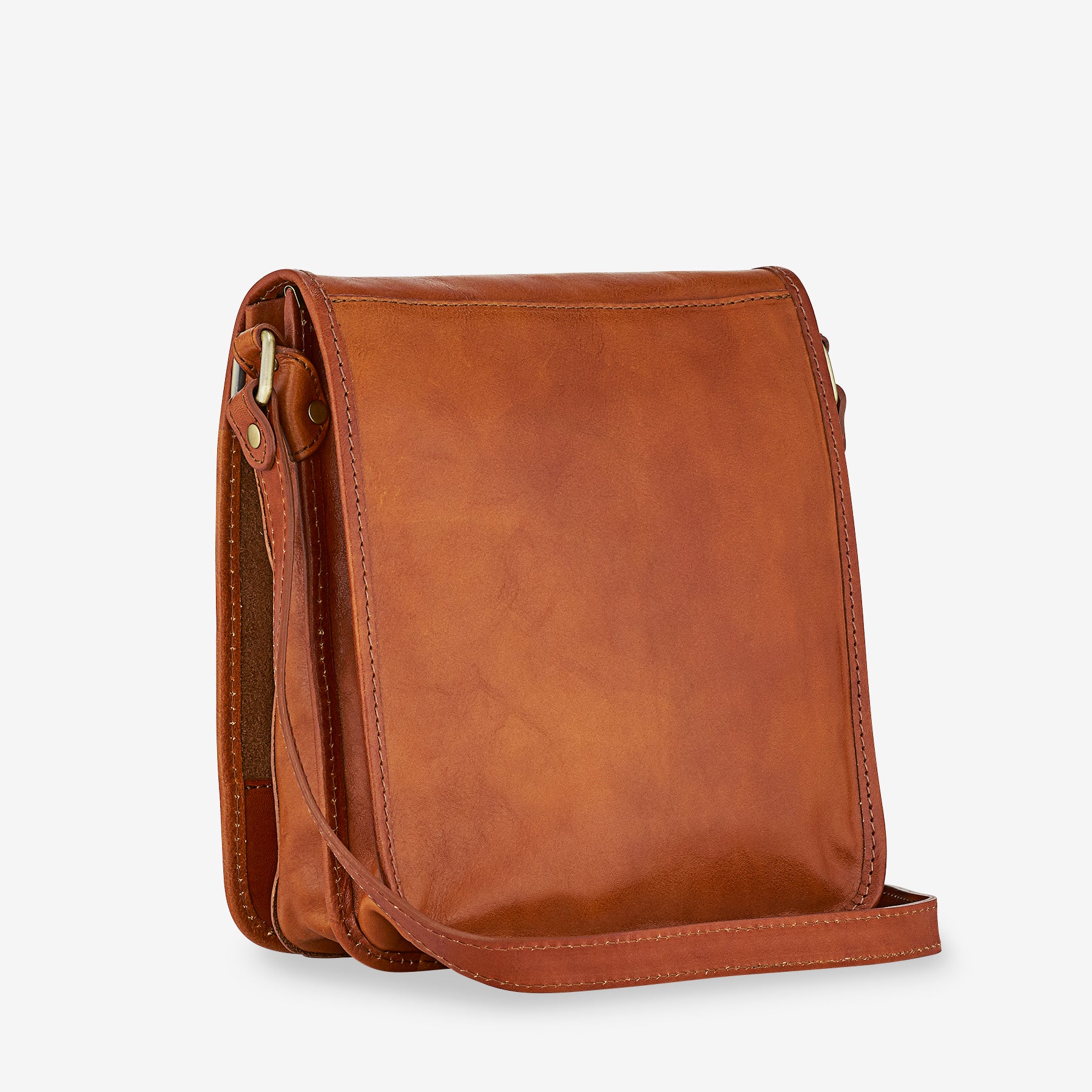 Borsello in Pelle color Cuoio VIAVERDI Made in Italy