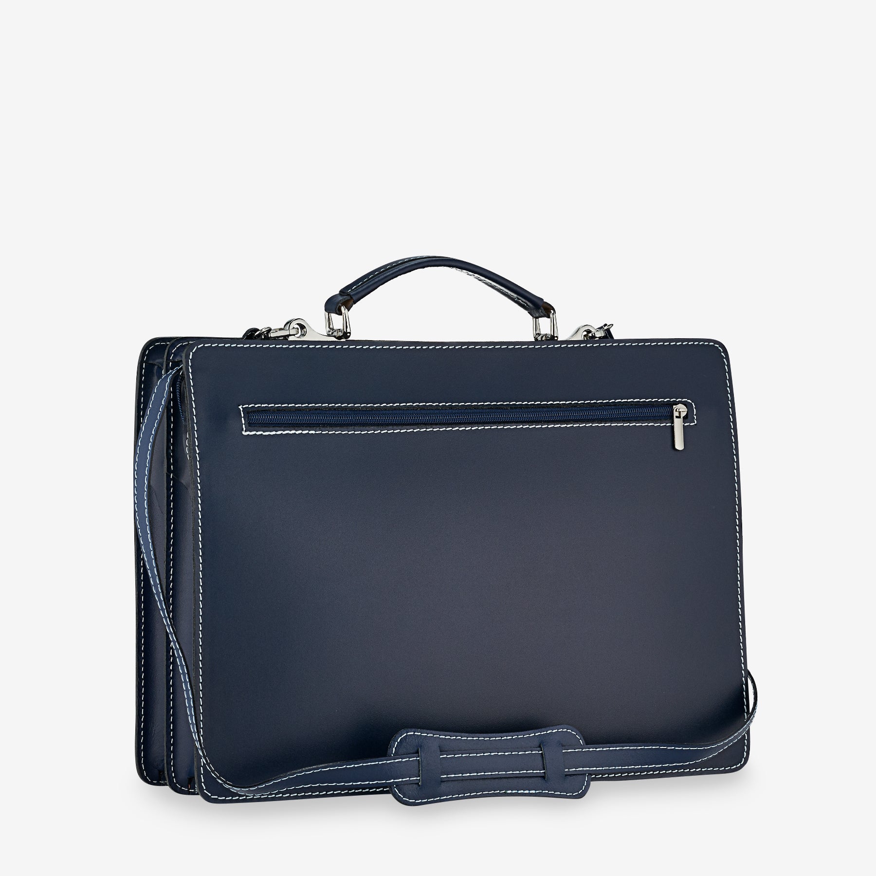 Borsa da Lavoro in Pelle Blu VIAVERDI Made in Italy - Porta Ombrelli e Pc 15.6