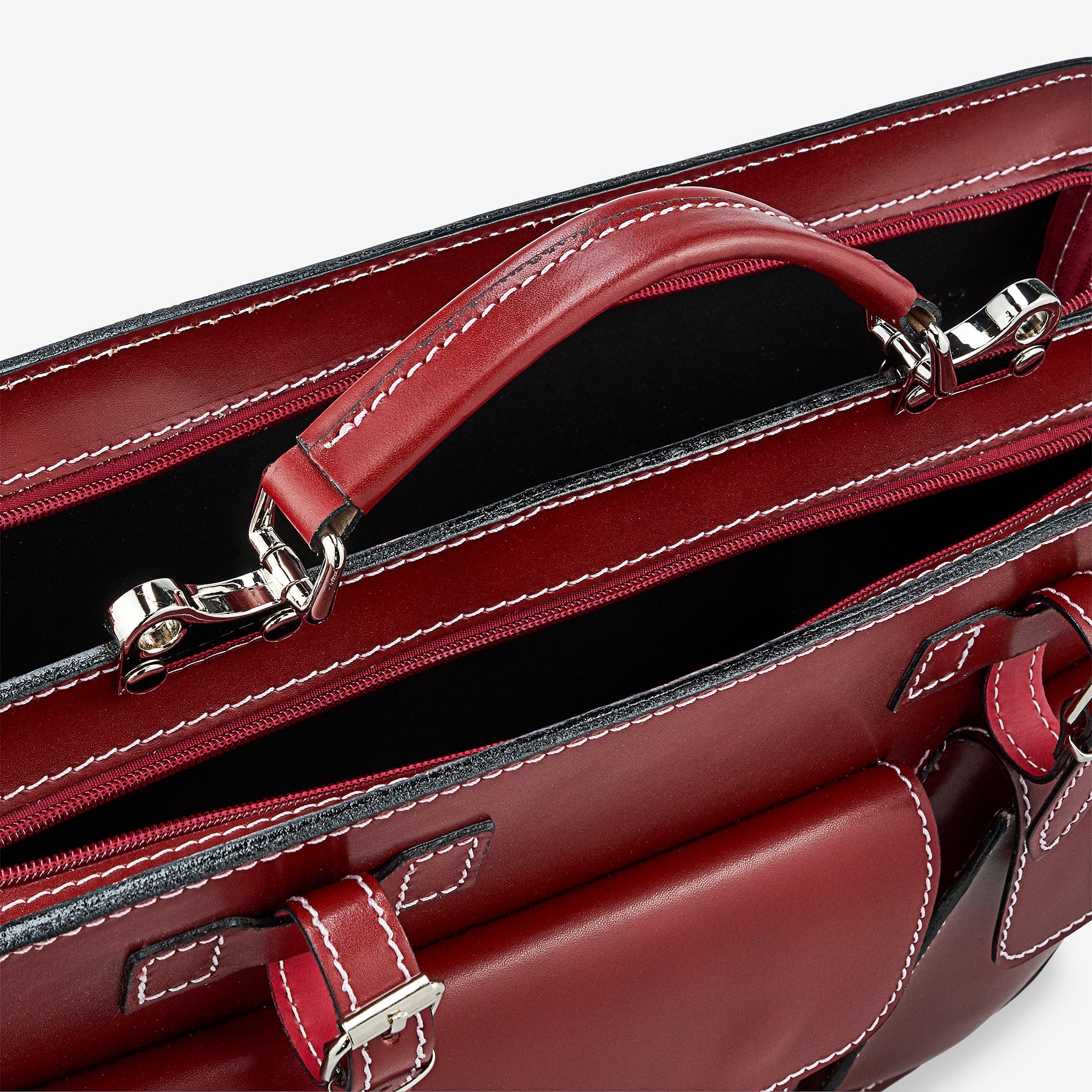 Borsa da Lavoro in Pelle Bordeaux VIAVERDI Made in Italy - Porta Ombrelli e Pc 15.6