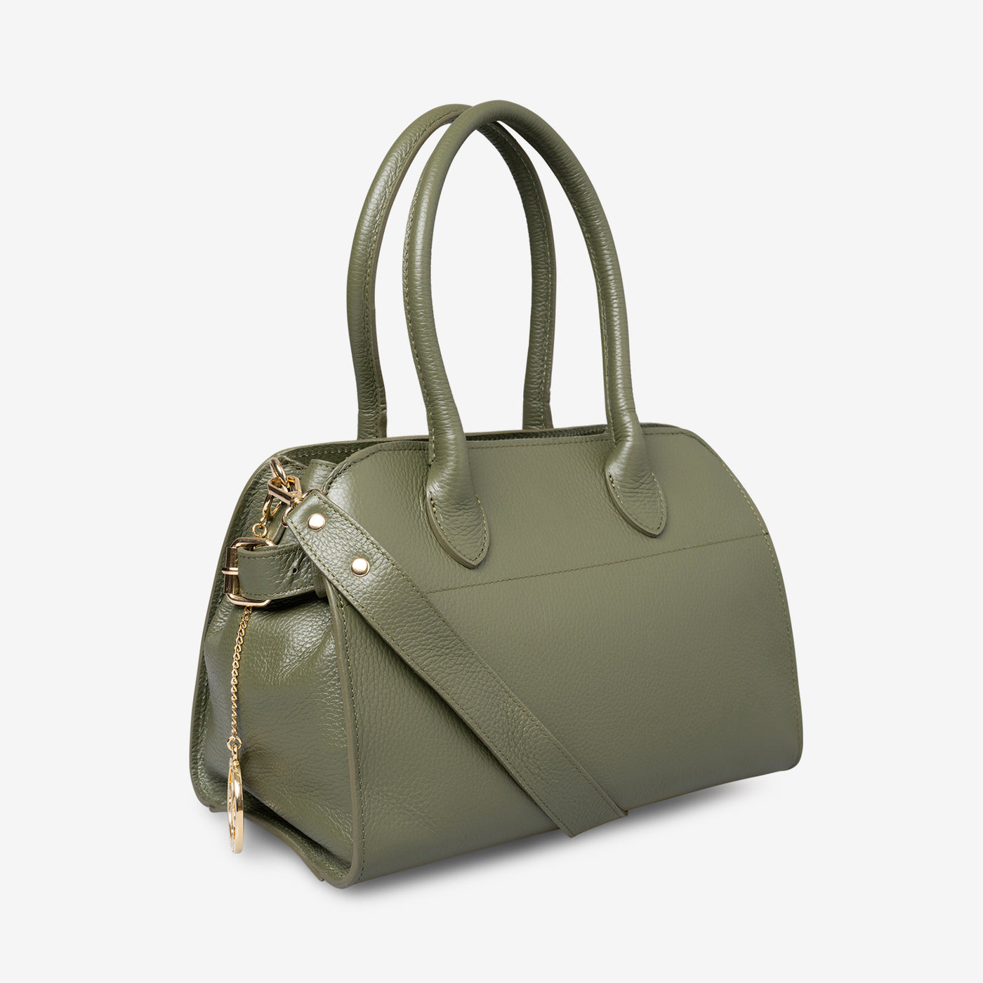 Borsa Bauletto a Spalla VIAVERDI in Pelle Verde Made in Italy linea Pitigliano