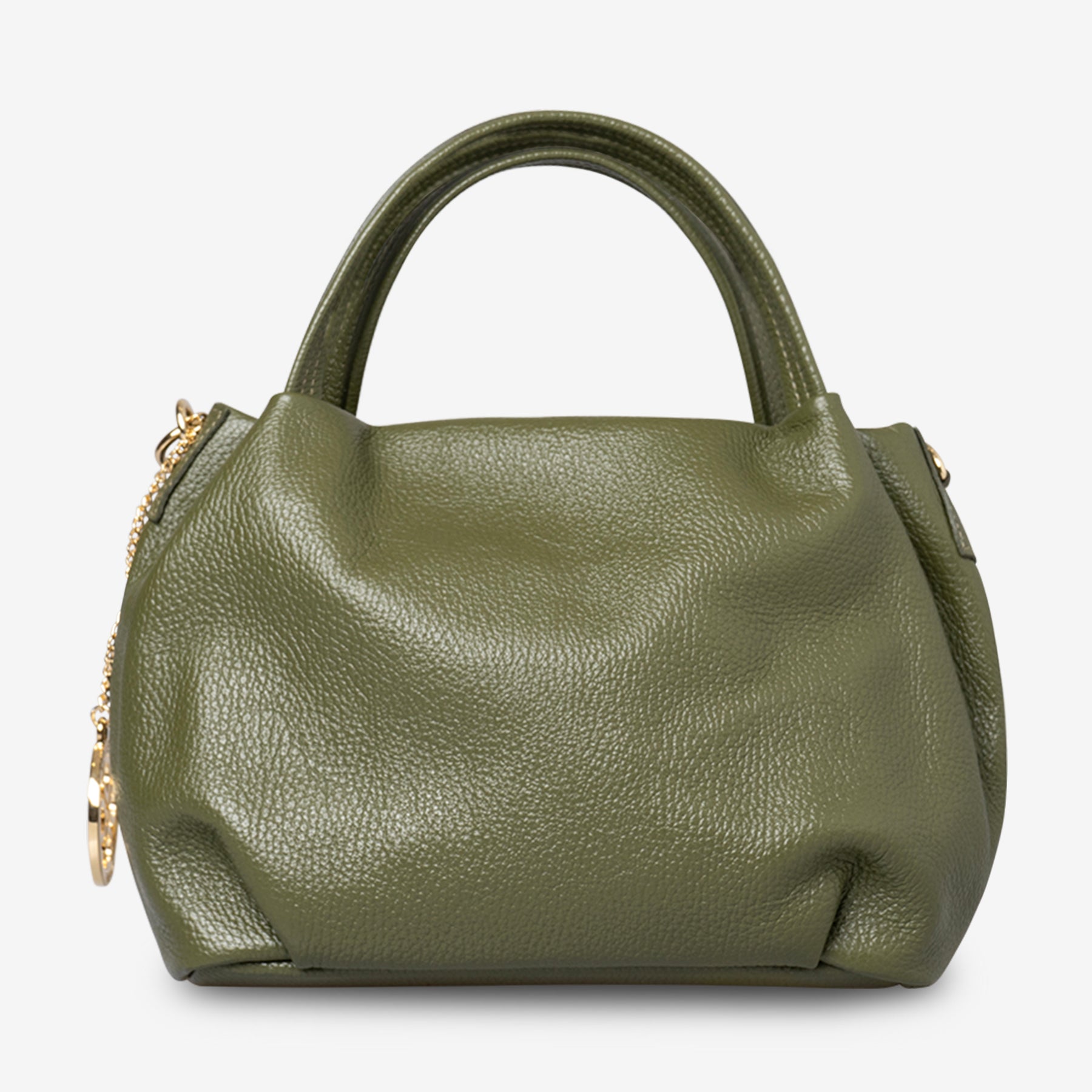 Borsa a Mano con Tracolla VIAVERDI in Pelle Verde Made in Italy linea Castiglione