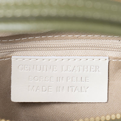 Borsa a Mano con Tracolla VIAVERDI in Pelle Verde Made in Italy linea Castiglione