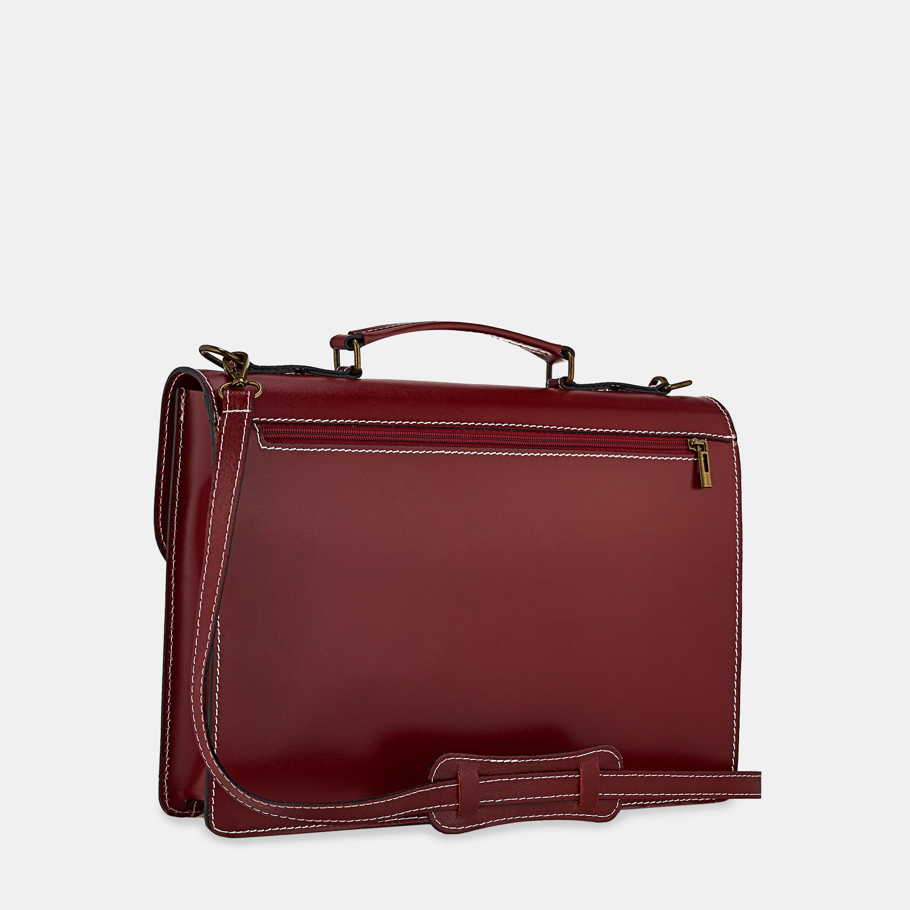 Cartella da Lavoro in Pelle Bordeaux VIAVERDI Made in Italy - Pc 15.6 pollici