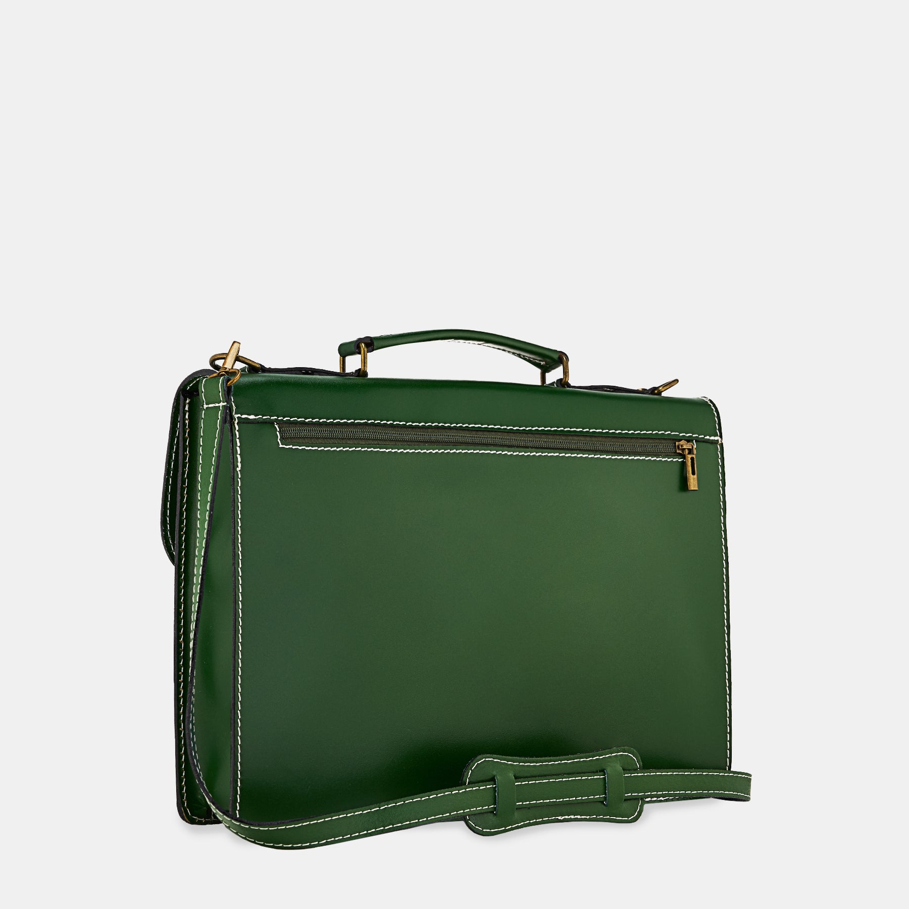 Cartella da Lavoro in Pelle Verde VIAVERDI Made in Italy - Per Pc 15.6