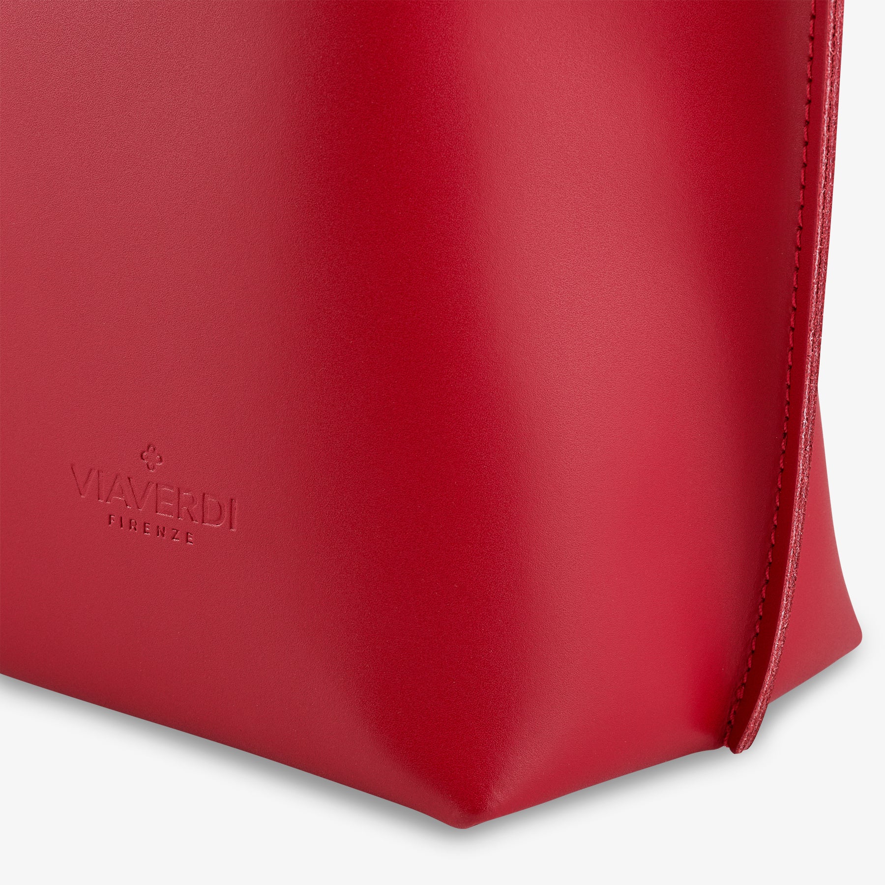 Borsa a Mano in Pelle Rossa VIAVERDI Made in Italy