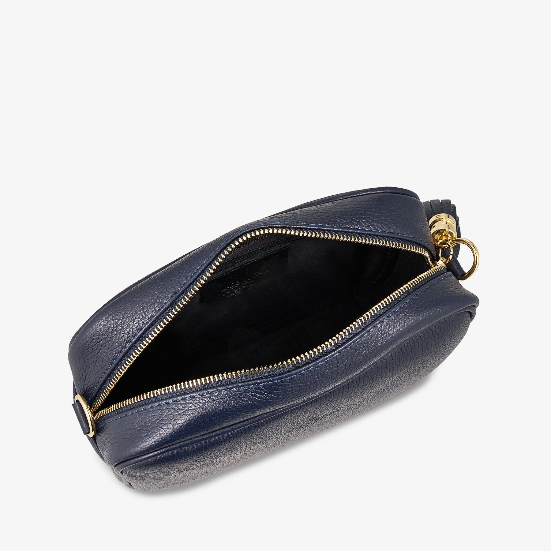 Borsa Camera Bag Media in Pelle Blu con Tracolla VIAVERDI Made in Italy