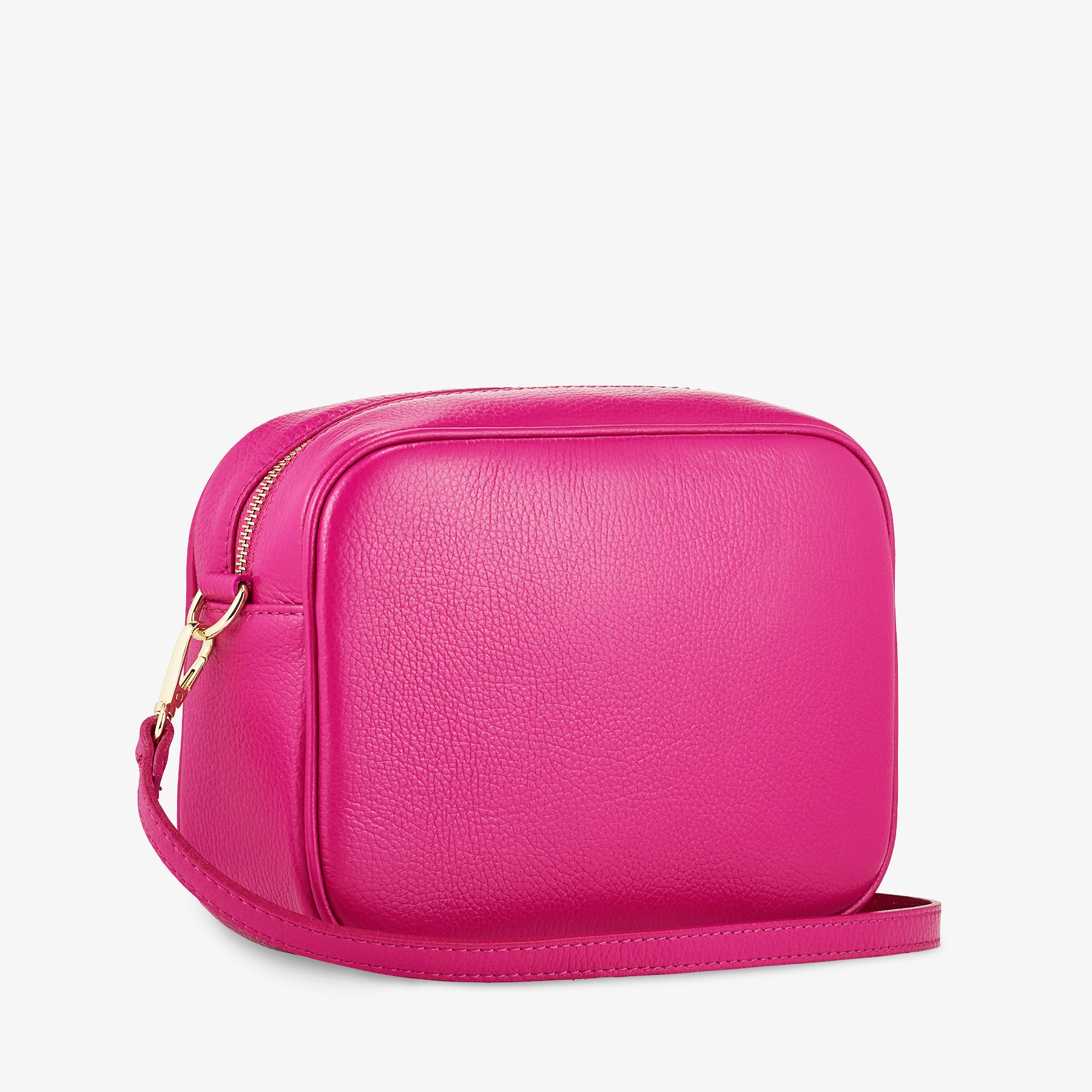 Borsa Camera Bag Media in Pelle Fucsia con Tracolla VIAVERDI Made in Italy