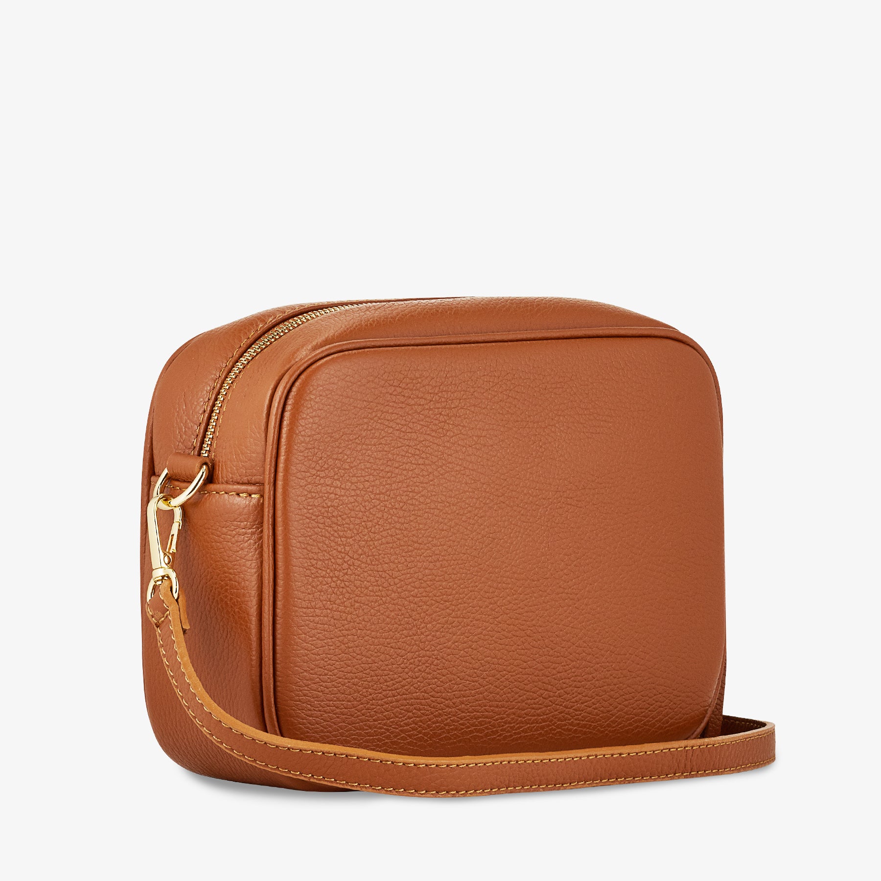 Borsa Camera Bag Media in Pelle Marrone con Tracolla VIAVERDI Made in Italy