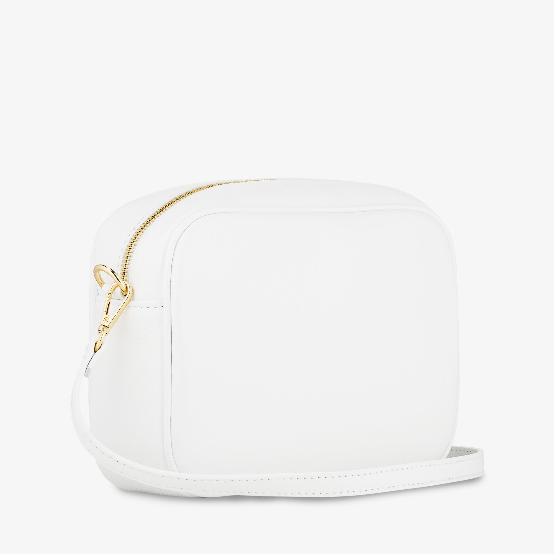 Borsa Camera Bag Media in Pelle Bianca con Tracolla VIAVERDI Made in Italy