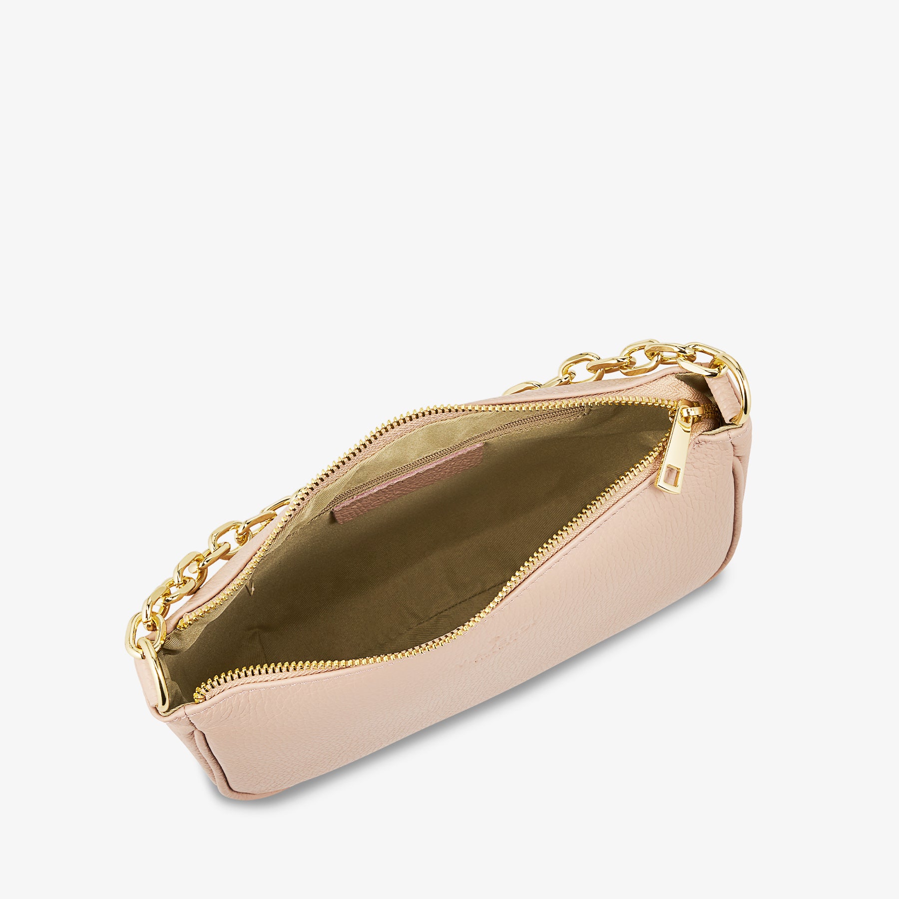 Borsa a Spalla in Pelle Cipria con Tracolla VIAVERDI Made in Italy