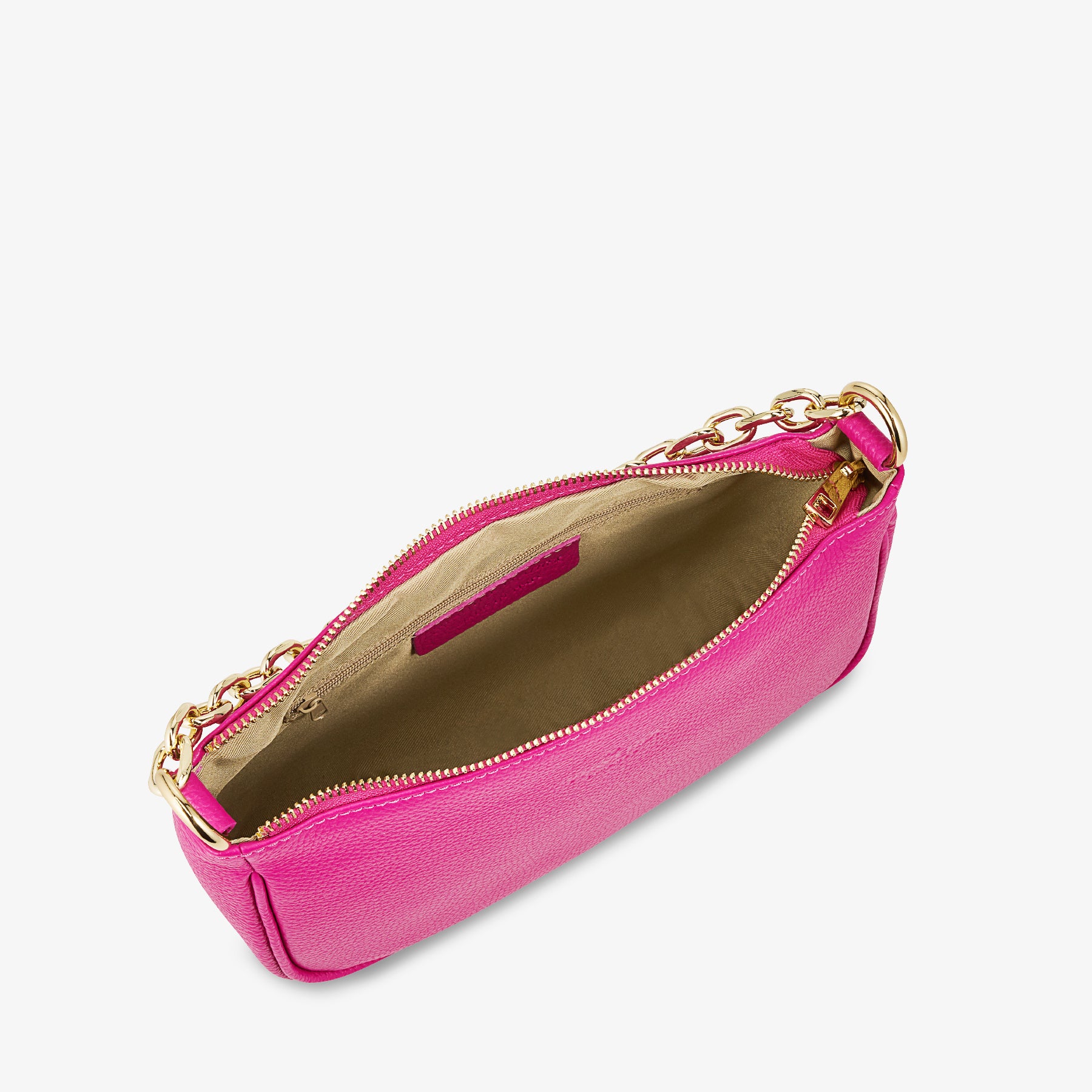 Borsa a Spalla in Pelle Fucsia con Tracolla VIAVERDI Made in Italy