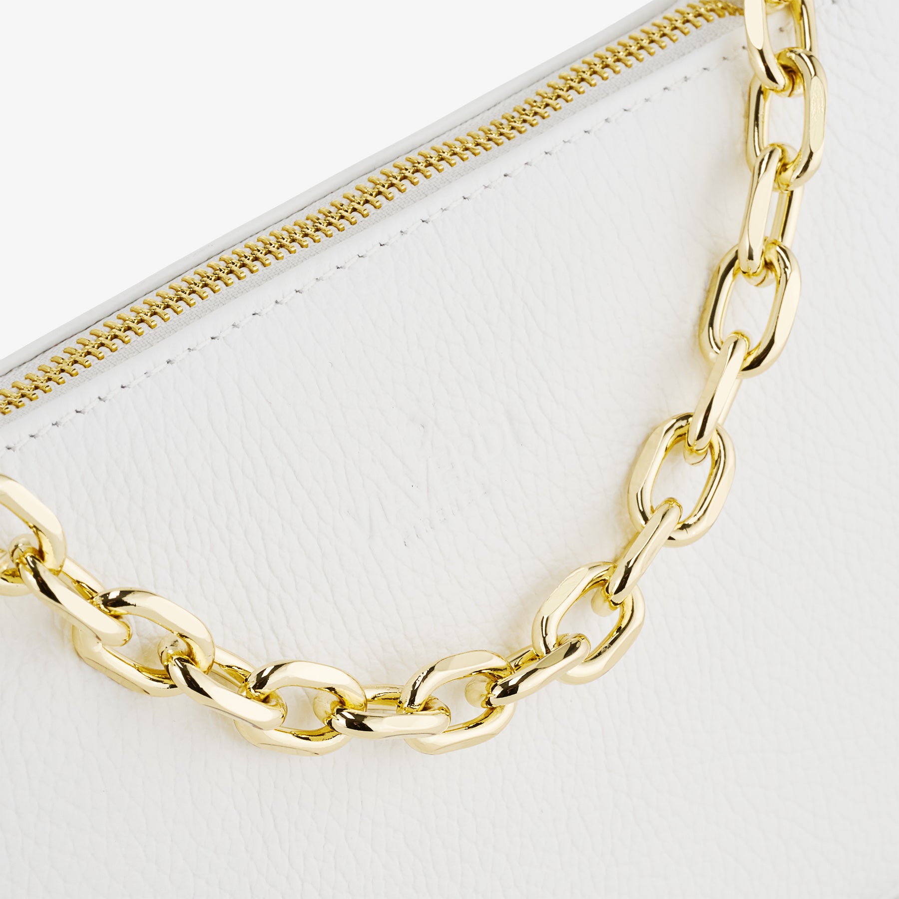 Borsa a Spalla in Pelle Bianca con Tracolla VIAVERDI Made in Italy