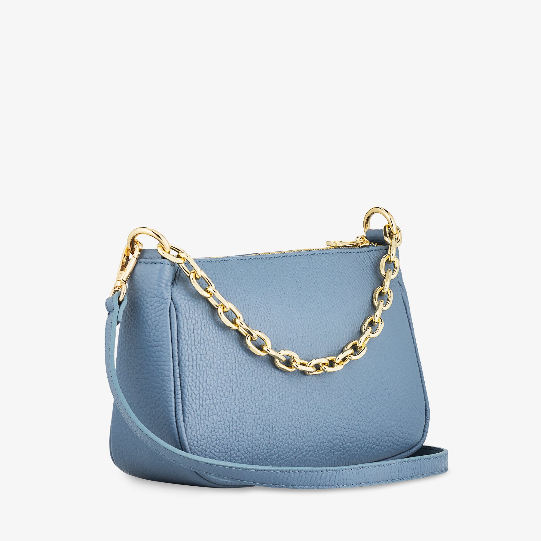 Borsa a Spalla in Pelle Color Carta da Zucchero con Tracolla VIAVERDI Made in Italy