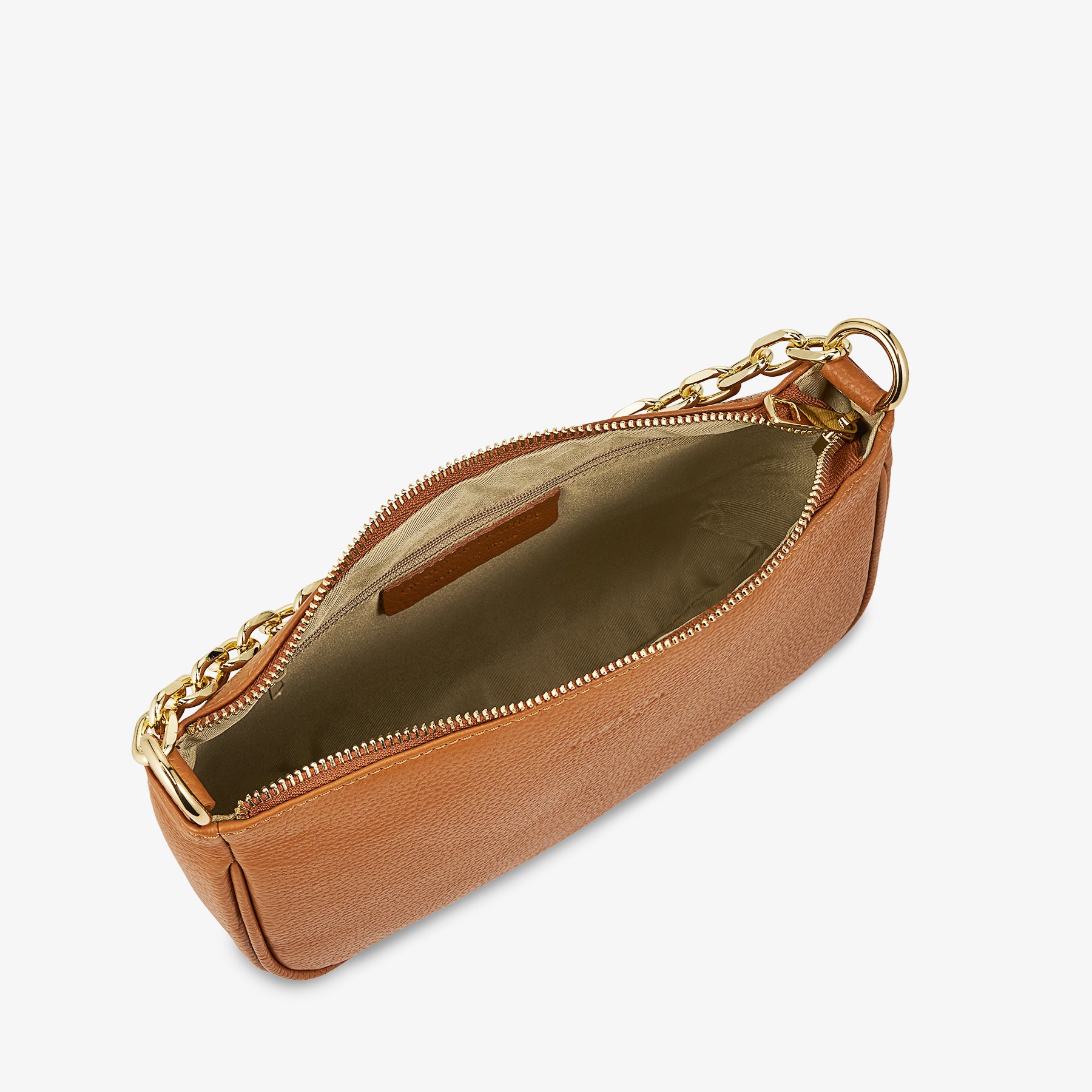 Borsa a Spalla in Pelle Marrone con Tracolla VIAVERDI Made in Italy