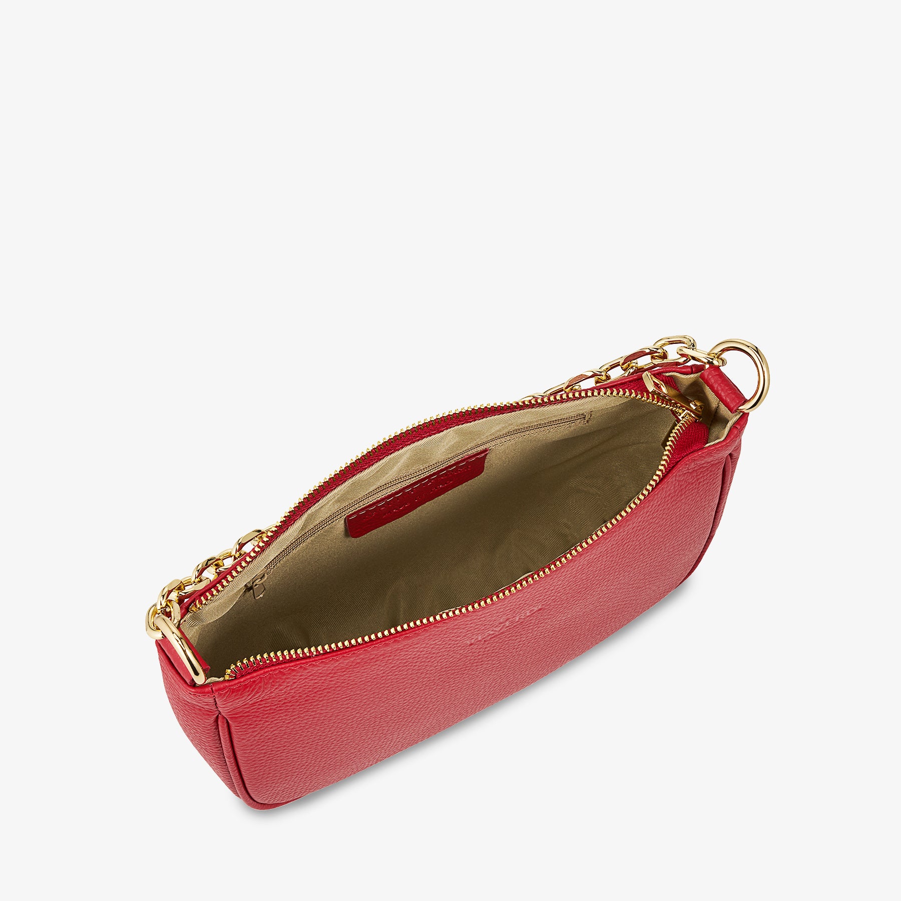 Borsa a Spalla in Pelle Rossa con Tracolla VIAVERDI Made in Italy