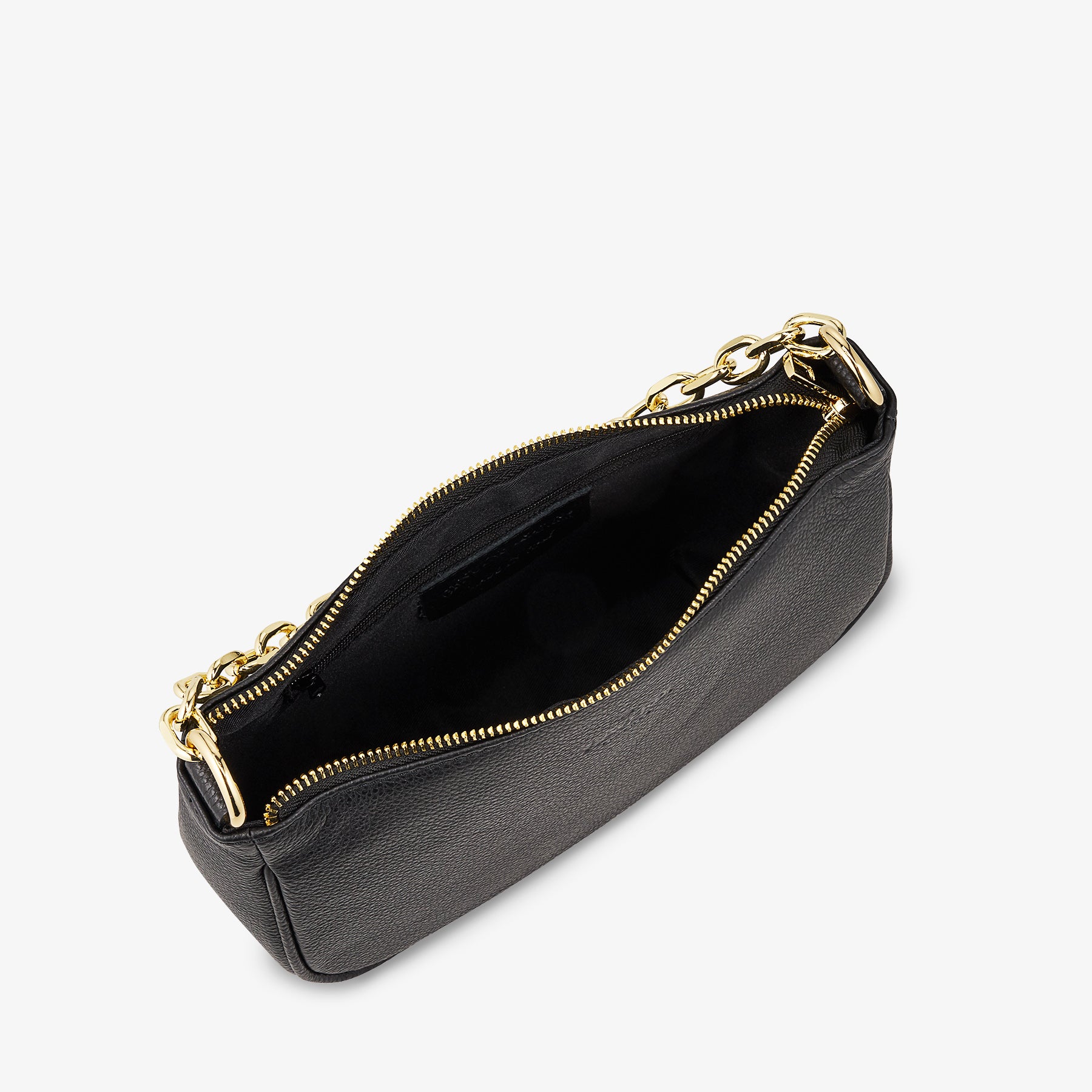 Borsa a Spalla in Pelle Nera con Tracolla VIAVERDI Made in Italy