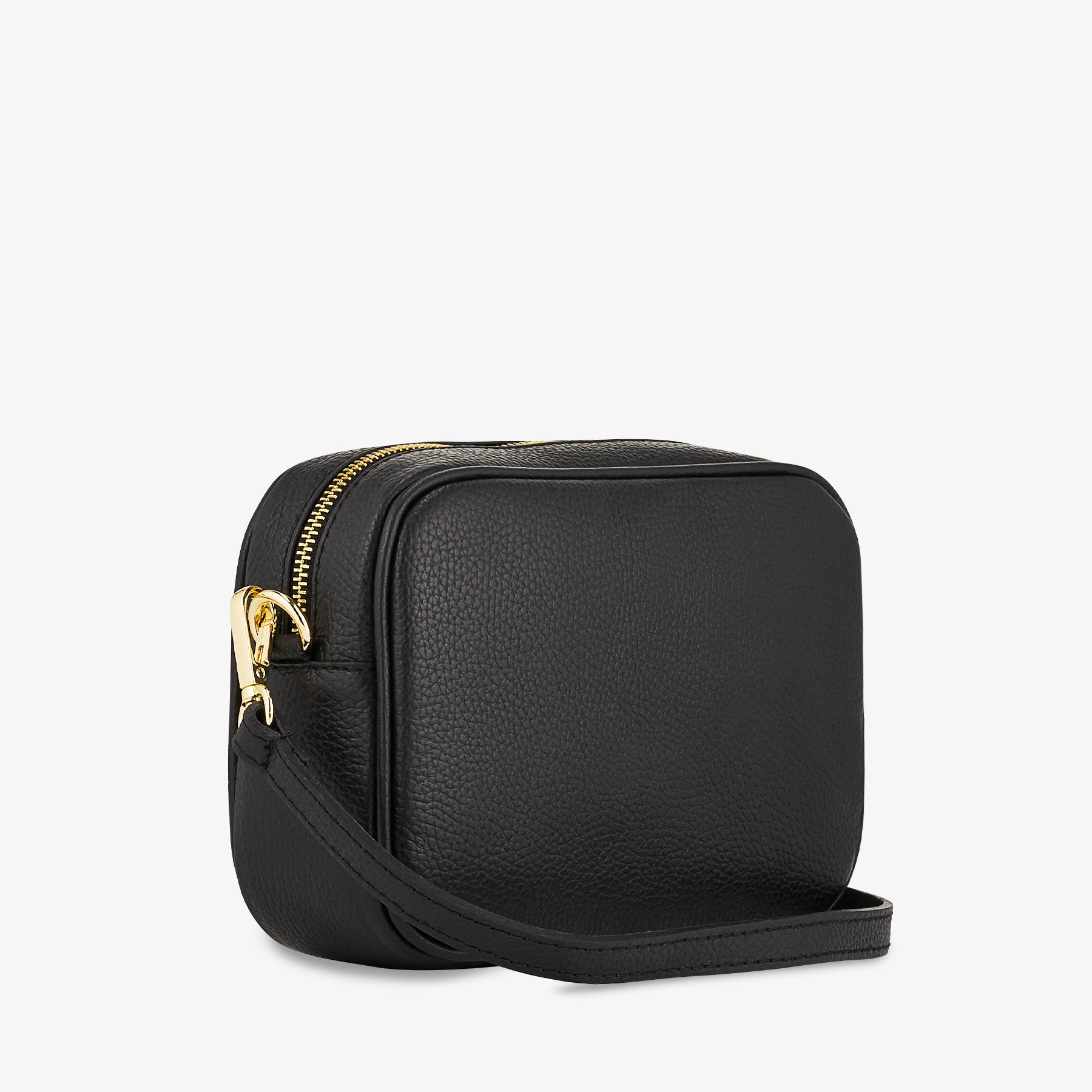 Borsa Camera Bag Piccola in Pelle Nera con Tracolla VIAVERDI Made in Italy