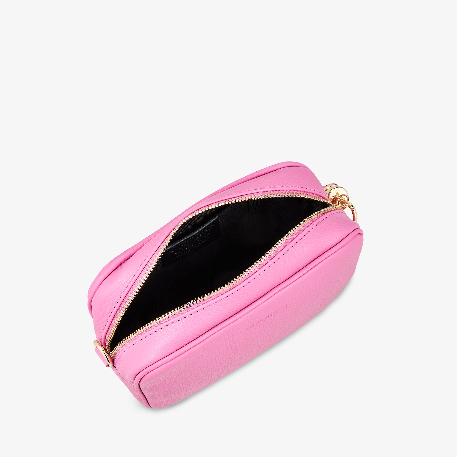 Borsa Camera Bag Piccola in Pelle Rosa con Tracolla VIAVERDI Made in Italy