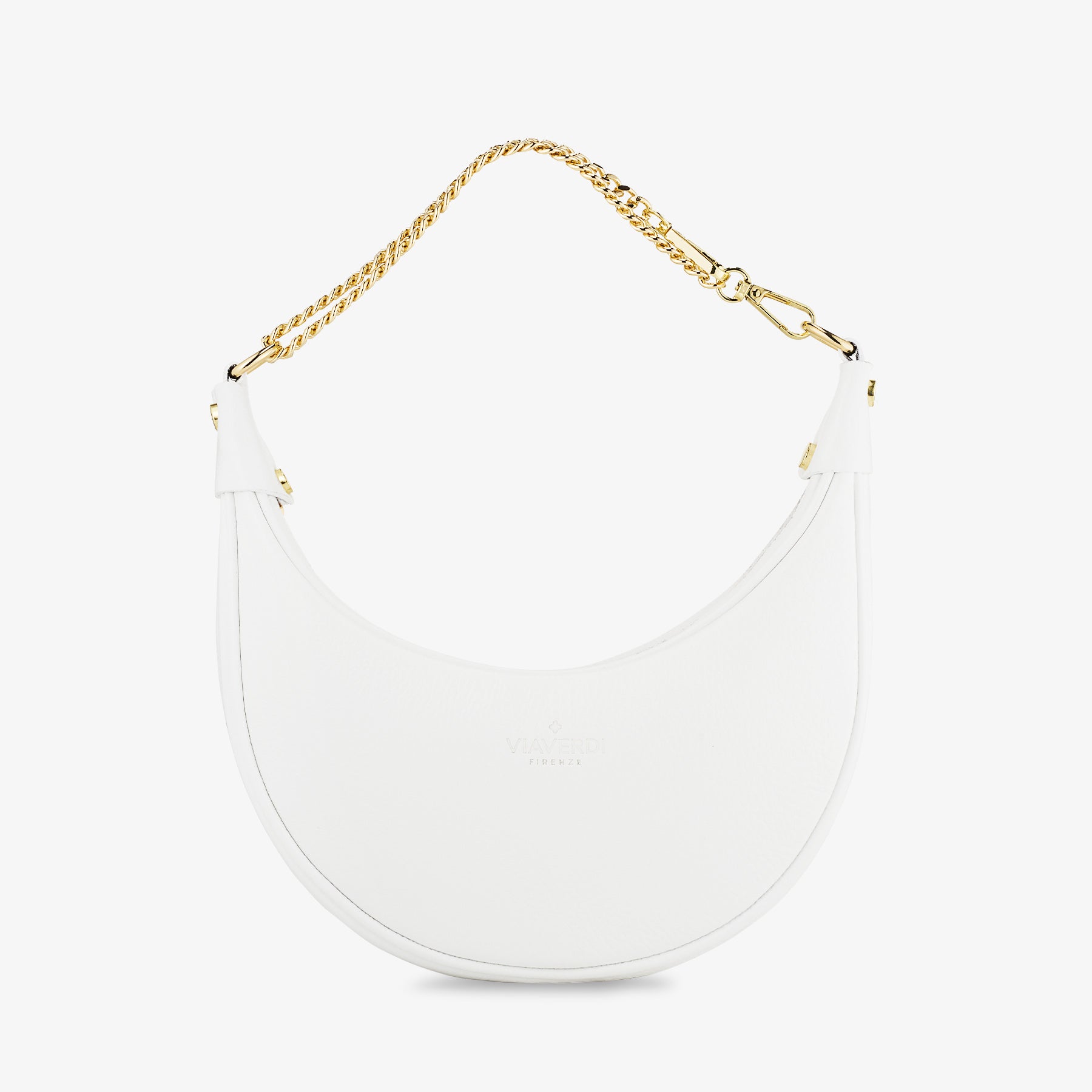 Borsa a Tracolla in Pelle Bianca VIAVERDI Made in Italy