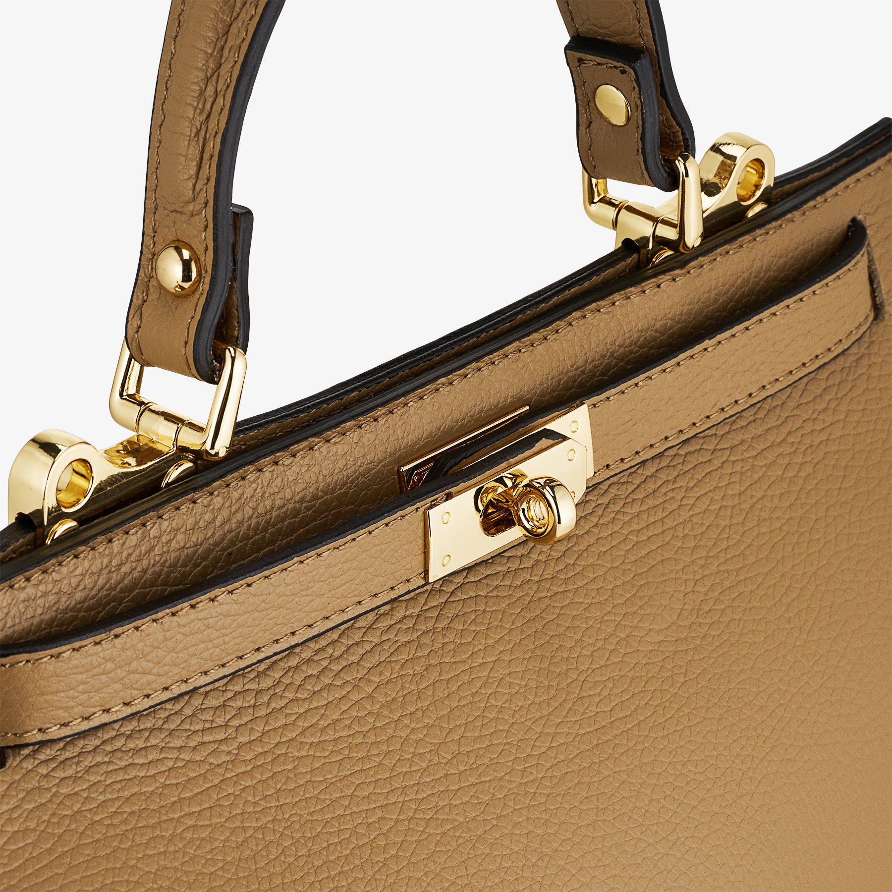 Borsa a Mano in Pelle Fango con Tracolla VIAVERDI Made in Italy