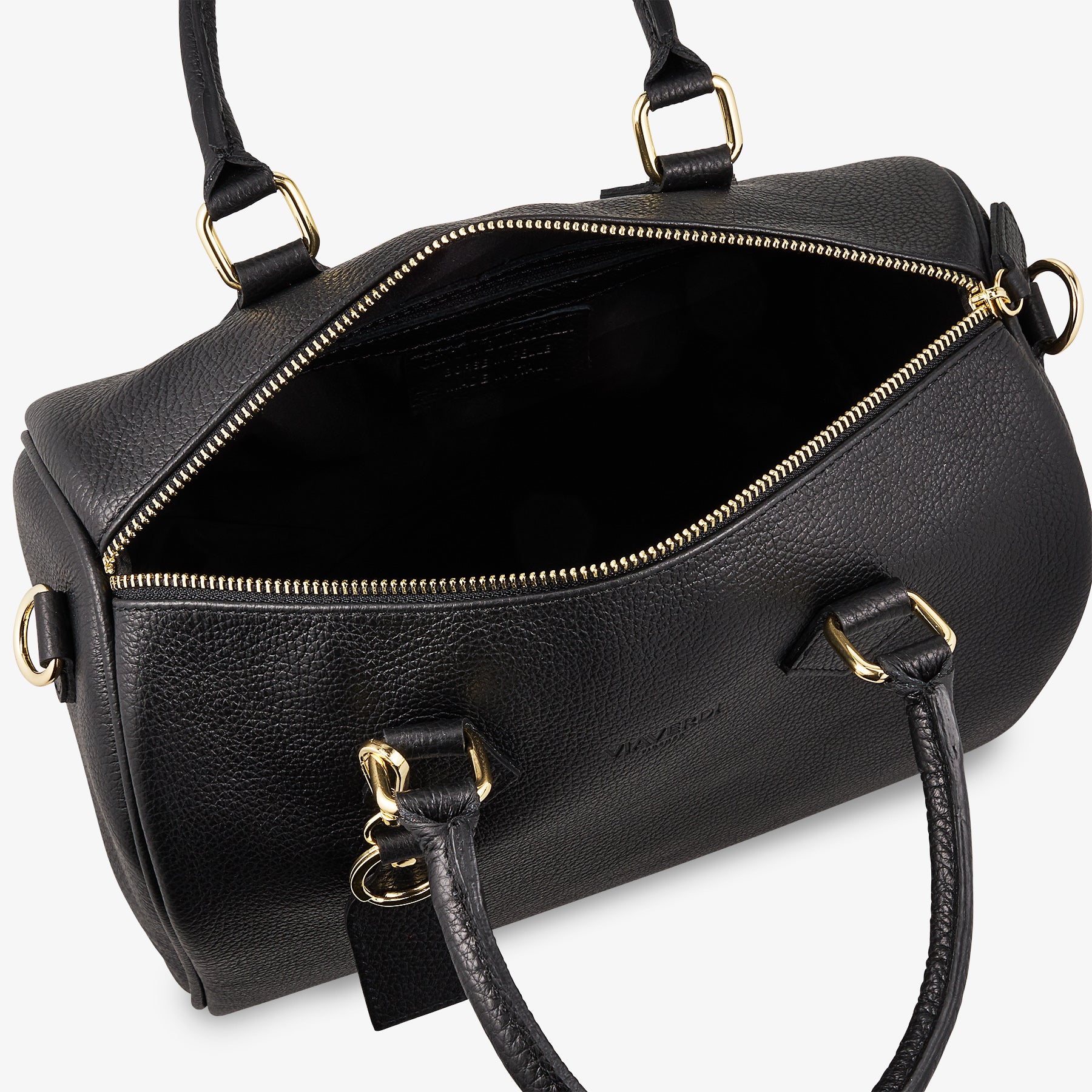 Bauletto in Pelle Nera VIAVERDI Made in Italy
