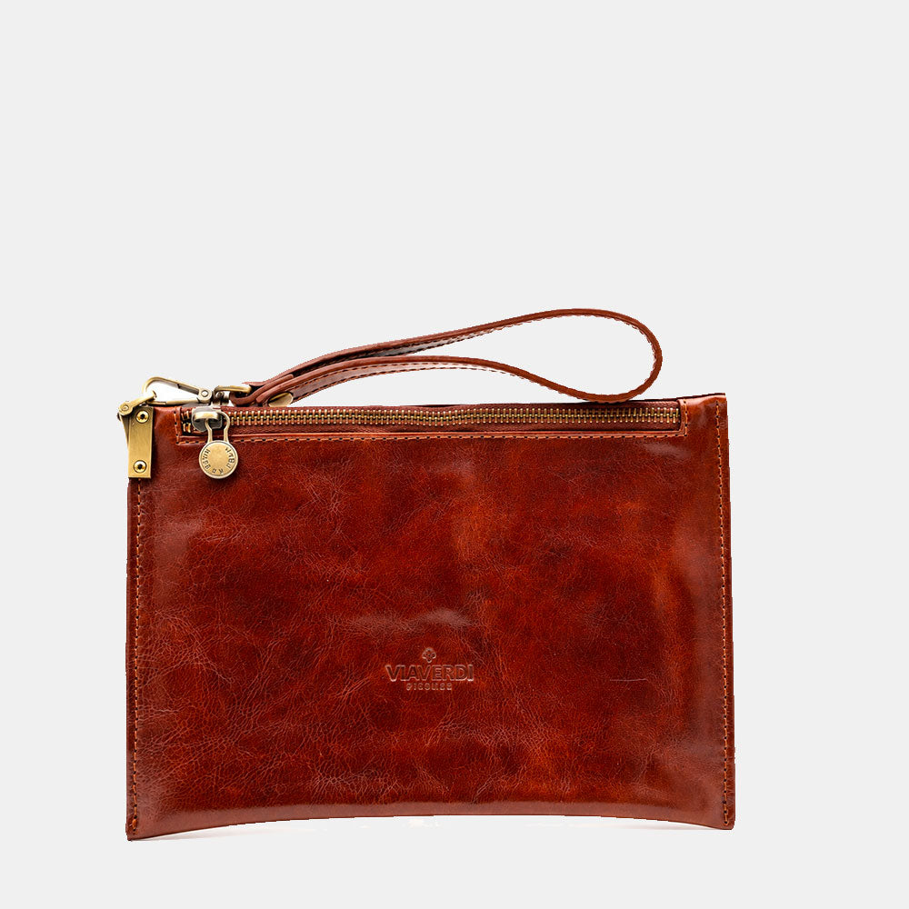 ViaVerdi Men's Clutch in Brown Leather Made in Italy – Line Firenze
