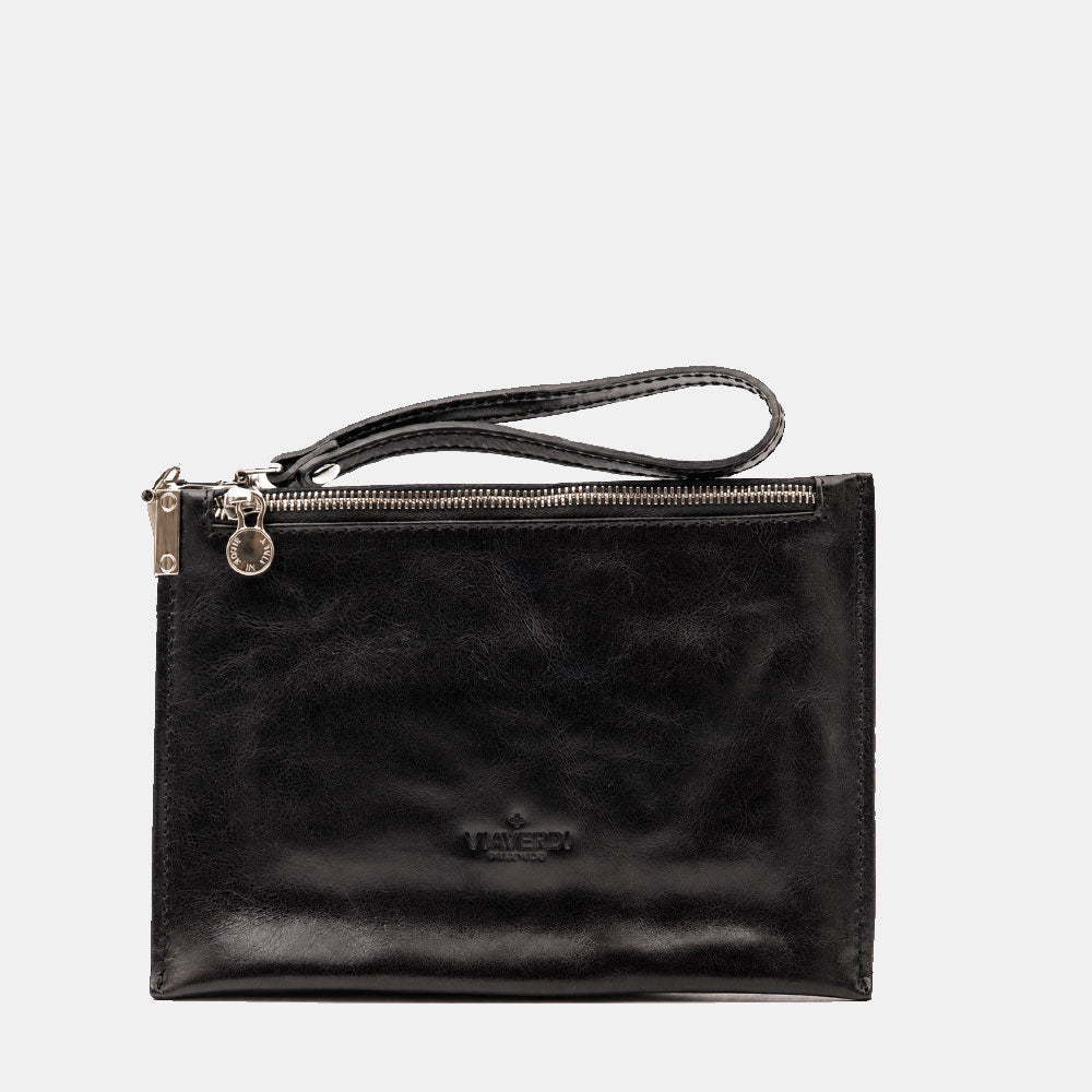 Clutch ViaVerdi for Men in Black Leather, Made in Italy – Line Firenze
