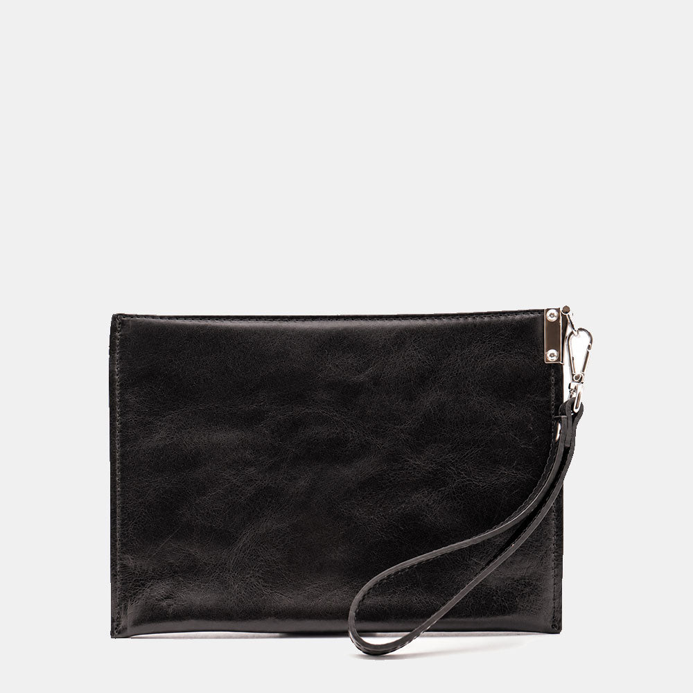 Clutch ViaVerdi for Men in Black Leather, Made in Italy – Line Firenze
