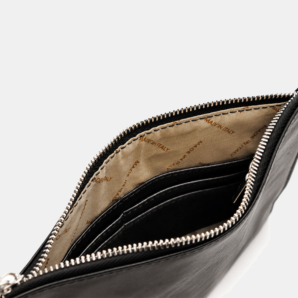 Clutch ViaVerdi for Men in Black Leather, Made in Italy – Line Firenze
