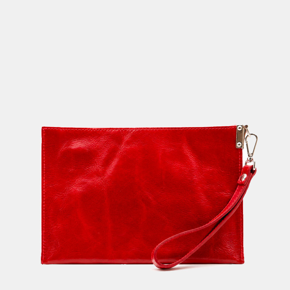 Pochette Uomo VIAVERDI Made in Italy in Pelle Rossa Linea Firenze
