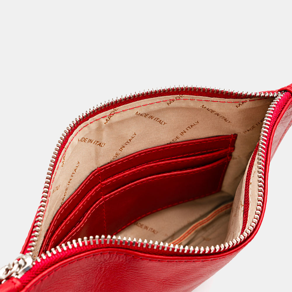 Pochette Uomo VIAVERDI Made in Italy in Pelle Rossa Linea Firenze
