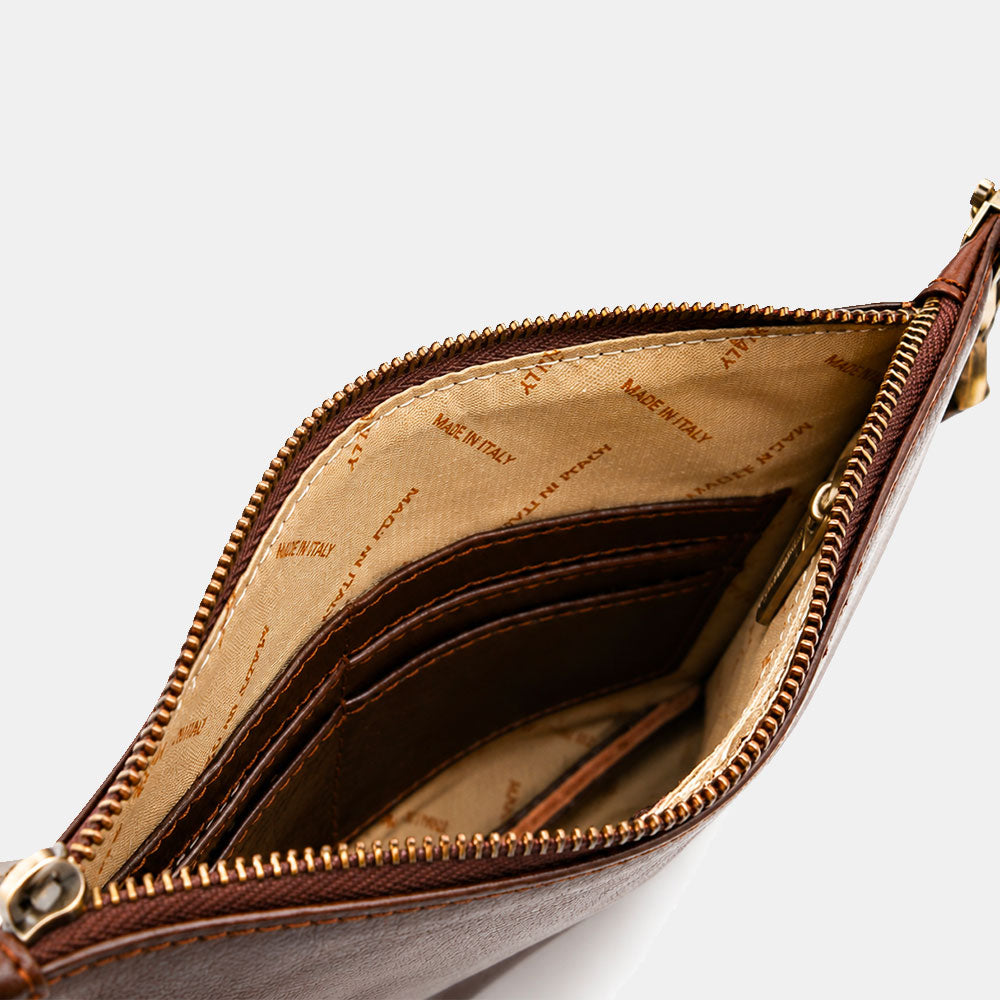 Clutch Herren aus Dunkelbraunem Leder Made in Italy – Linie Firenze | ViaVerdi
