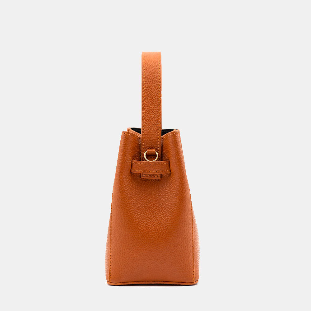 Borsa Donna a Mano Piccola VIAVERDI in Pelle color Cuoio Made in Italy linea Artimino