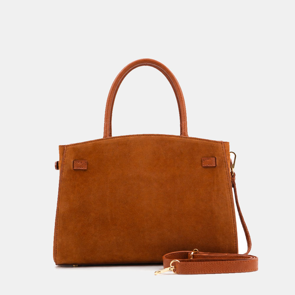 ViaVerdi Handtasche aus Wildleder und Braunem Leder Made in Italy – Linie Artimino
