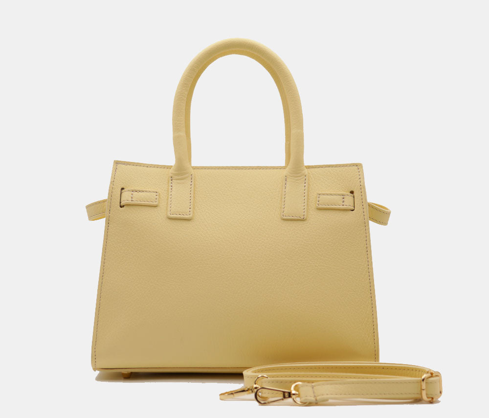 Borsa Donna a Mano VIAVERDI in Pelle Gialla Made in Italy linea Artimino