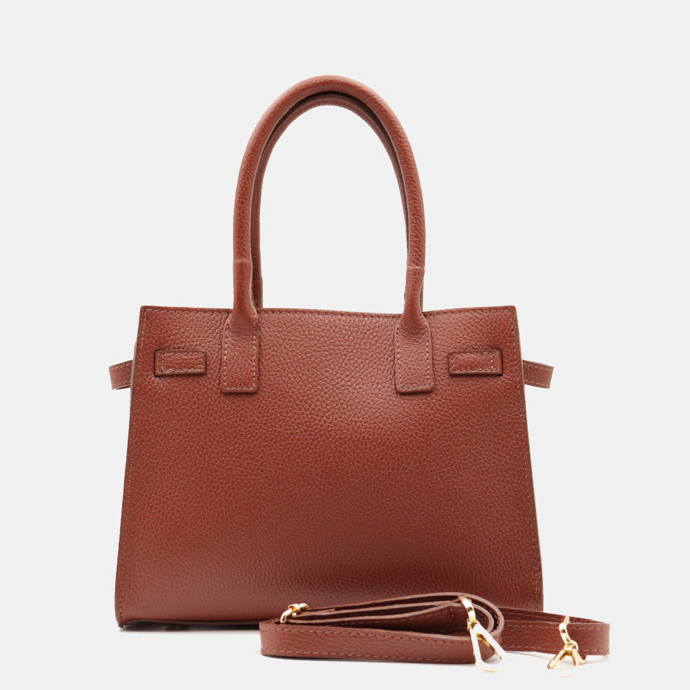 VIAVERDI Women's Handbag in Brown Leather Made in Italy, Artimino Line