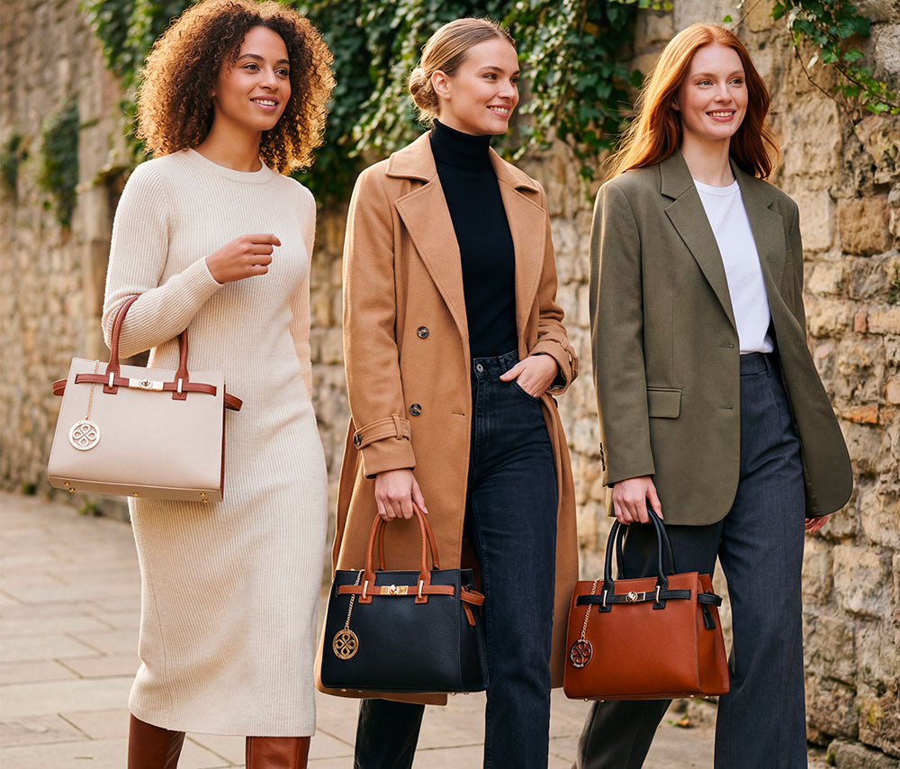 Borsa Donna a Mano VIAVERDI in Pelle Nera Made in Italy linea Artimino